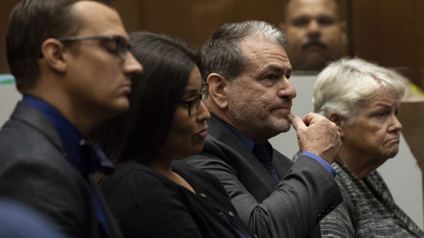 Kevin Bom, Stefanie Rodriguez, Gregory Merritt and Patricia Clement, are seen left to right in court on Sept. 13, 2018. (Credit: Irfan Khan / Los Angeles Times)