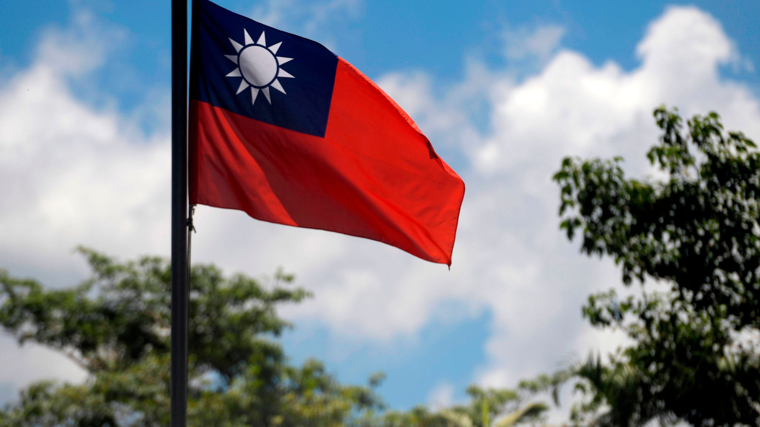 The Taiwan flag is seen at the embassy of Taiwan in San Salvador, El Salvador on Aug.21, 2018. (Credit: MARVIN RECINOS/AFP/Getty Images)