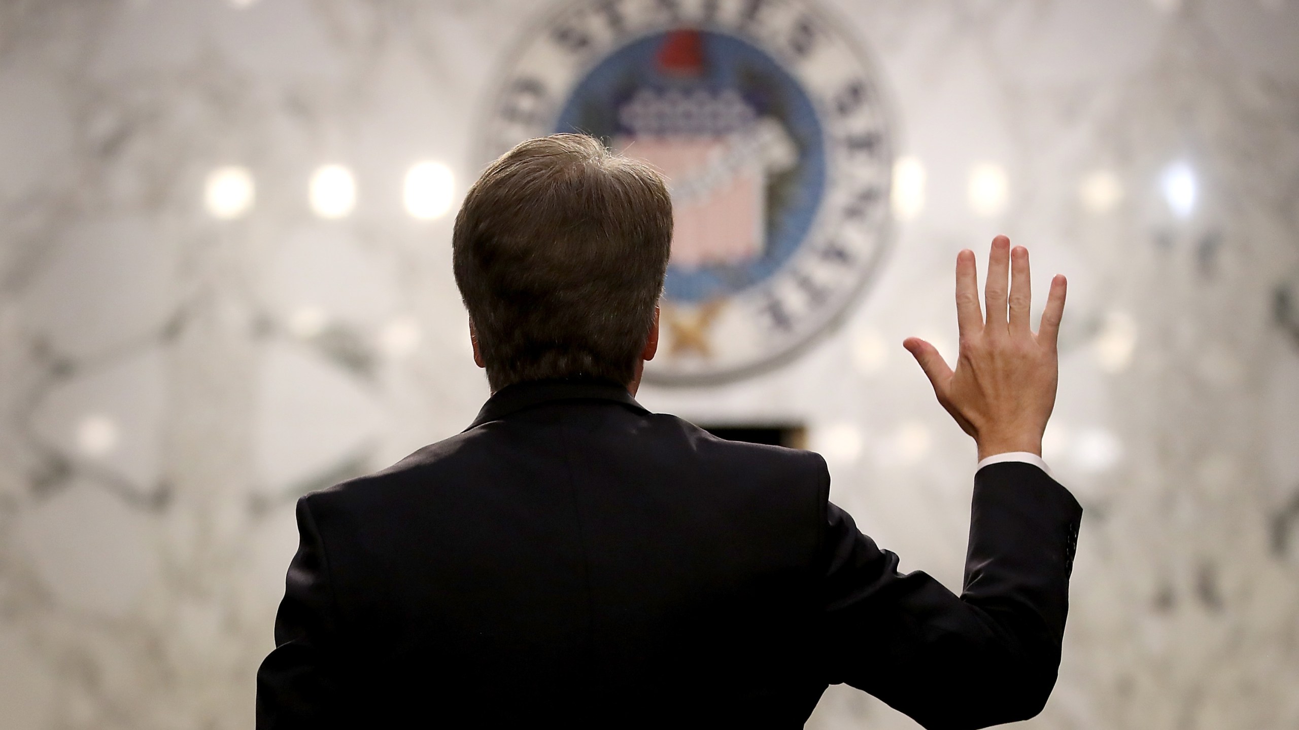 Supreme Court nominee Judge Brett Kavanaugh is sworn in before the Senate Judiciary Committee during his Supreme Court confirmation hearing on Capitol Hill, Sept. 4, 2018. (Credit: Mark Wilson / Getty Images)