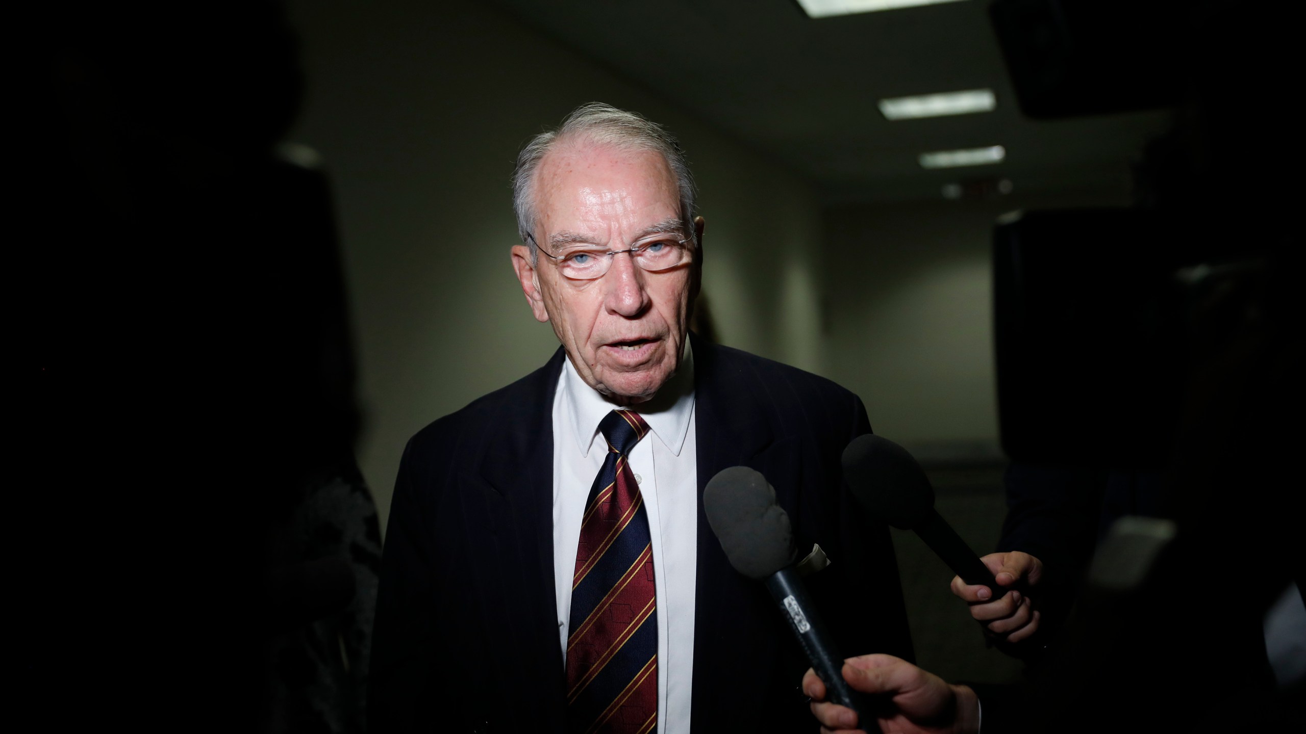 Sen. Chuck Grassley, R-Iowa, speaks with reporters about Supreme Court nominee Brett Kavanaugh on Capitol Hill on Sept.18, 2018 in Washington, D.C. (Credit: Aaron P. Bernstein/Getty Images)