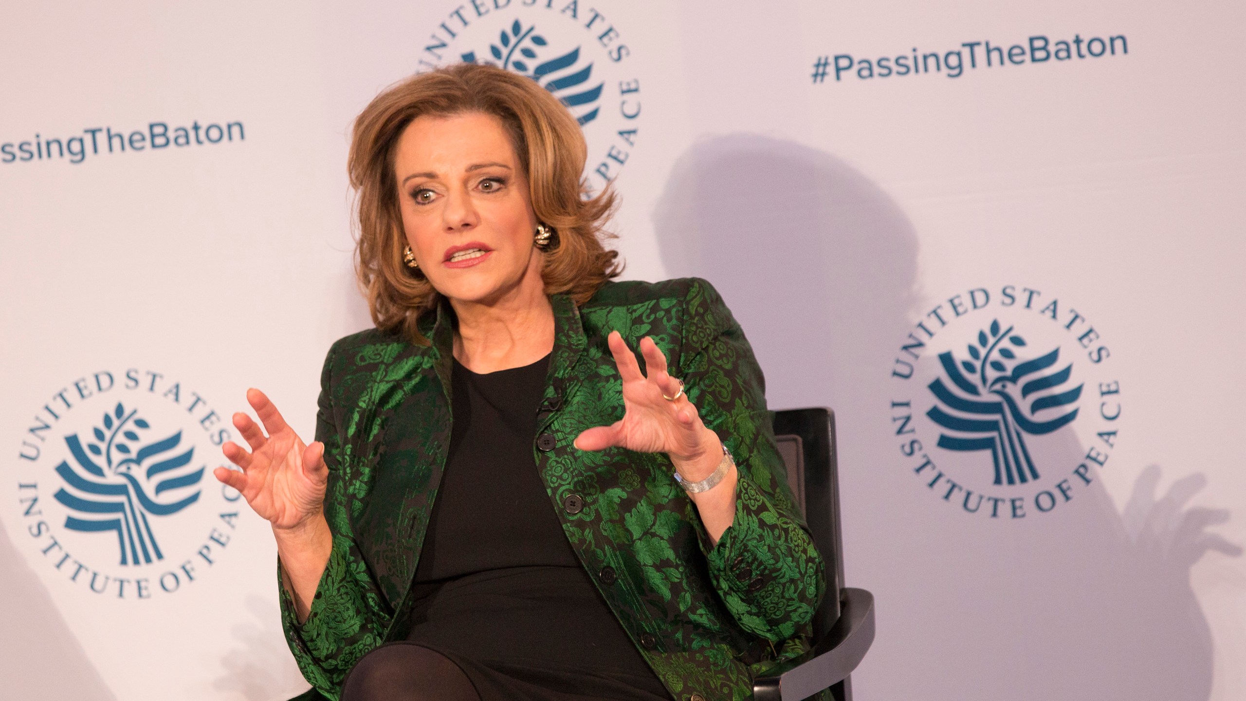 Kathleen Troia "K.T." McFarland, then Deputy National Security Advisor Designate, speaks during a conference on the transition of the U.S. presidency from Obama to Trump at the U.S. Institute of Peace in Washington D.C., Jan. 10, 2017. (Credit: CHRIS KLEPONIS/AFP/Getty Images)