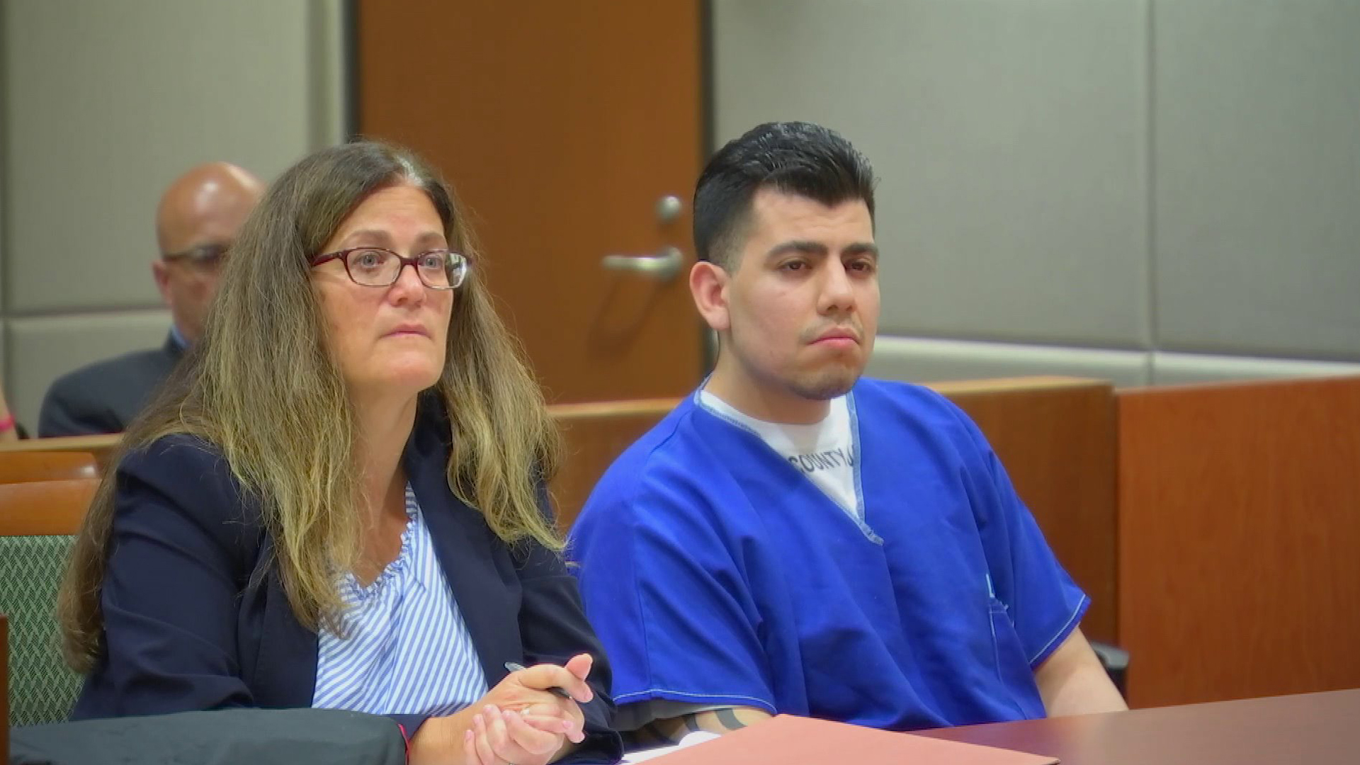 Alberto Hinojosa Medina, 25, of Fresno appears at his sentencing hearing in Los Angeles County Superior Court on Sept, 21, 2018. He received life in prison without the possibility of parole for the 2015 stabbing death of a UCLA student in Westwood.