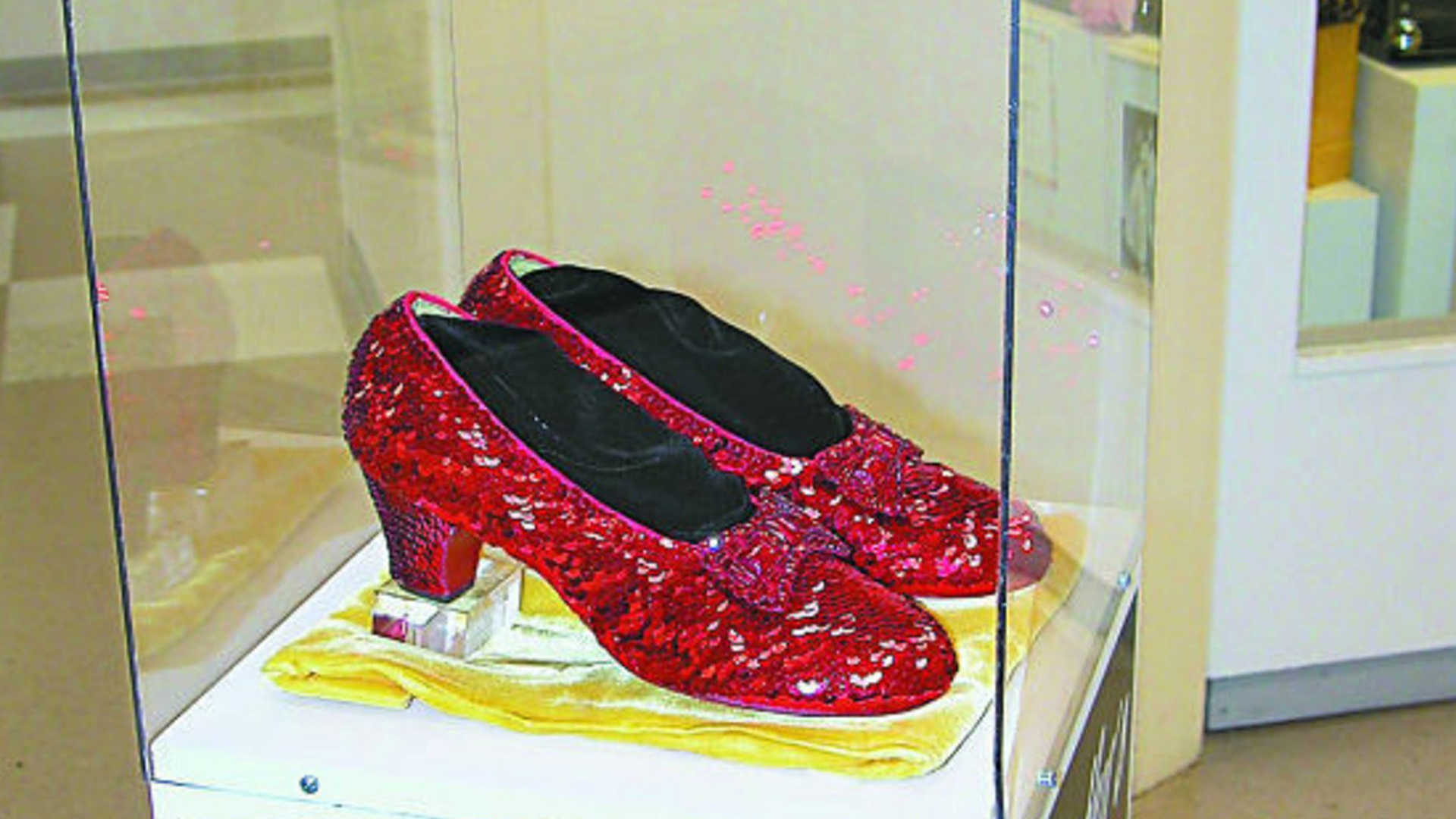 The ruby slippers stolen from the Judy Garland Museum in Grand Rapids, Minnesota are shown in a photo from the museum in Aug. 2005.