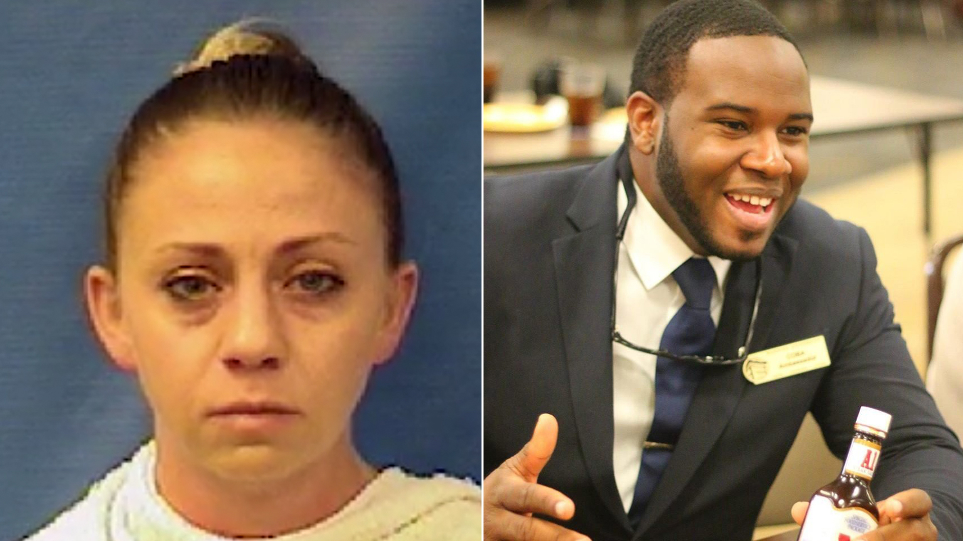 Amber Guyger, left, and Botham Jean, right.