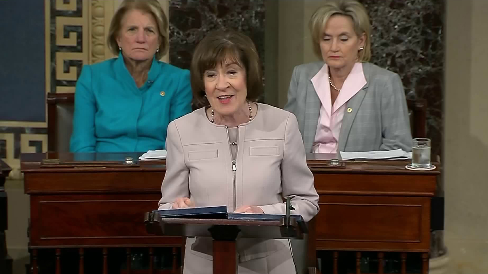 Senator Susan Collins announces her decision on the Kavanaugh confirmation vote on Oct. 5, 2018. (Credit: CNN)