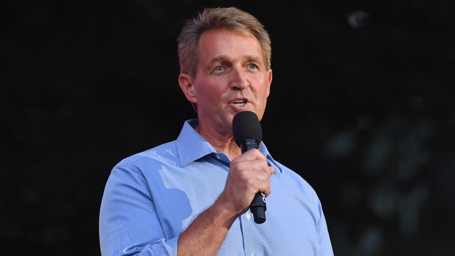 Sen. Jeff Flake speaks onstage during the 2018 Global Citizen Festival: Be The Generation in Central Park on September 29, 2018 in New York City. (Credit: ANGELA WEISS/AFP/Getty Images)