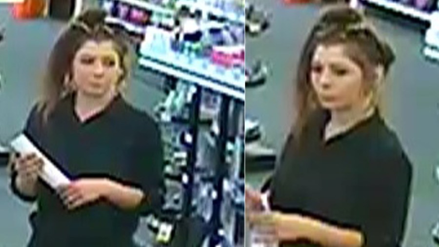 A woman suspected of defrauding Coinstar machines in Thousand Oaks is seen in photos released by police on Oct. 12, 2018.