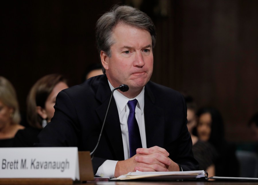 Judge Brett Kavanaugh testifies before the Senate Judiciary Committee during his Supreme Court confirmation hearing on Sept. 27, 2018. (Credit: Jim Bourg-Pool/Getty Images)