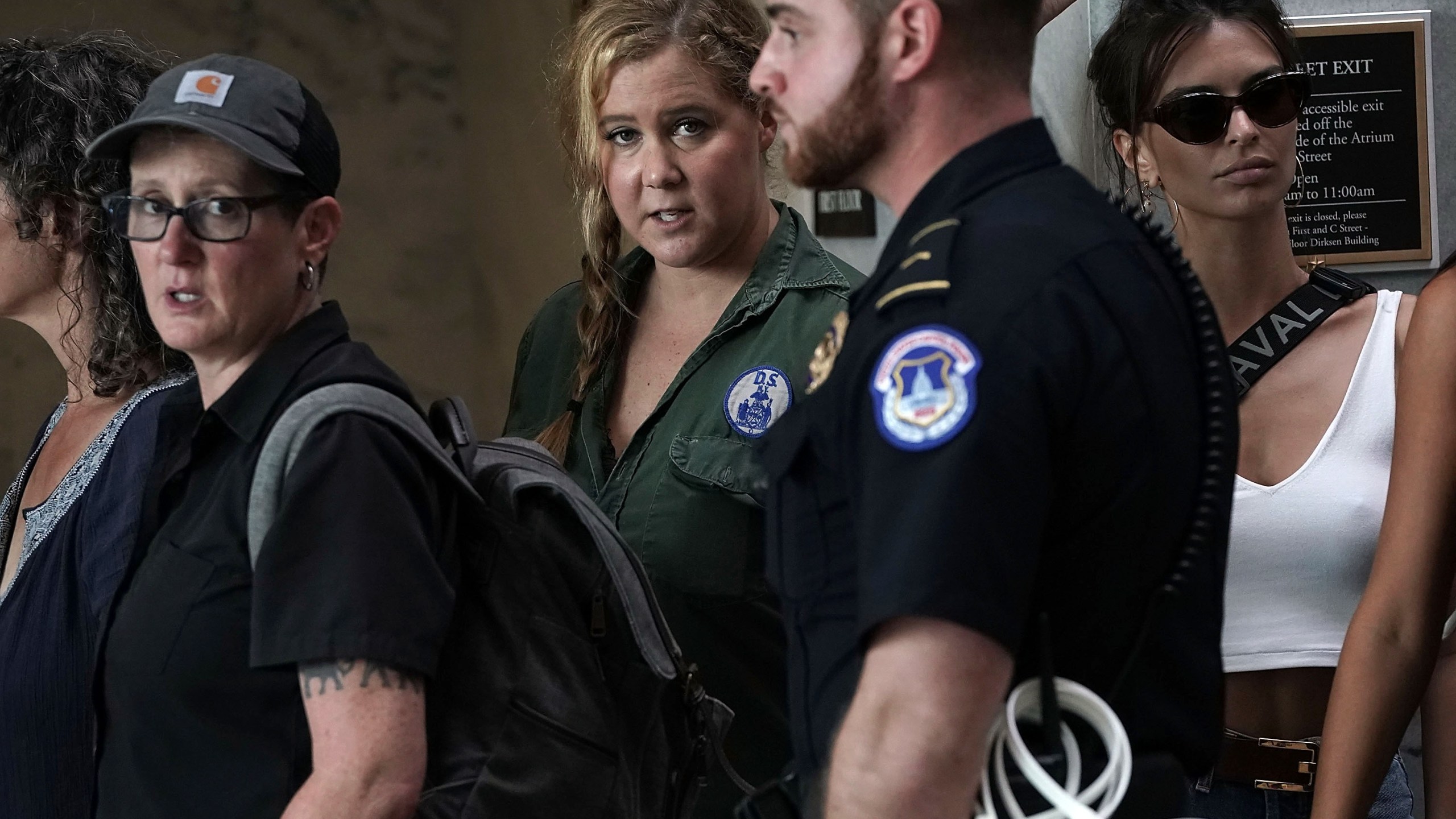 Actresses Amy Schumer and Emily Ratajkowski were among those arrested Thursday in protests over Supreme Court nominee Brett Kavanaugh. (Credit: Alex Wong/Getty Images)