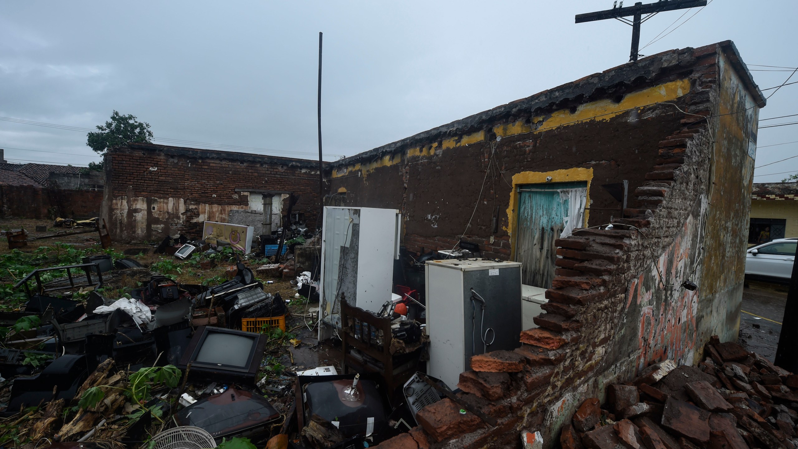 View of the rubble of a building destroyed by Hurricane Willa in Escuinapa, Sinaloa state, Mexico, on Oct. 24, 2018. (Credit: Alfredo Estrella / AFP / Getty Images)