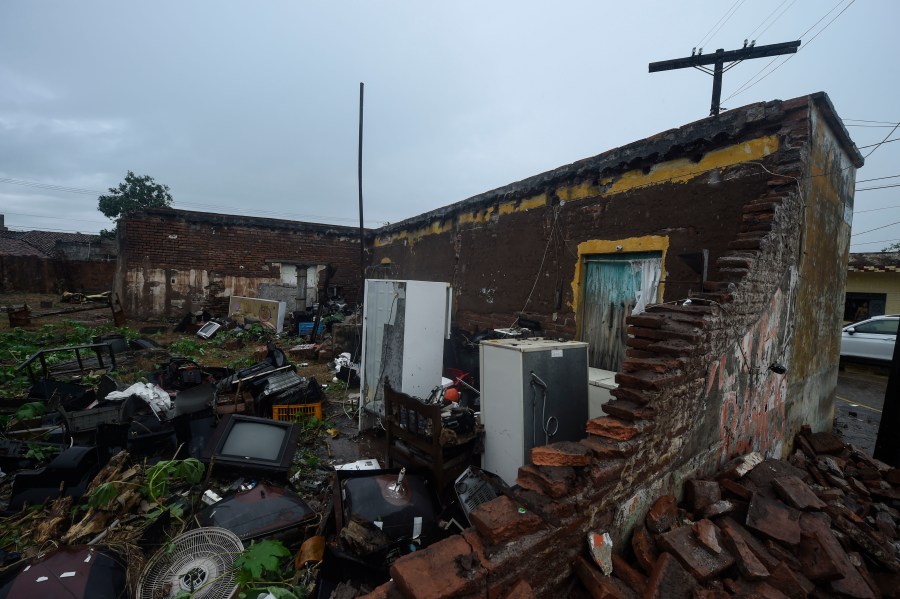 View of the rubble of a building destroyed by Hurricane Willa in Escuinapa, Sinaloa state, Mexico, on Oct. 24, 2018. (Credit: Alfredo Estrella / AFP / Getty Images)