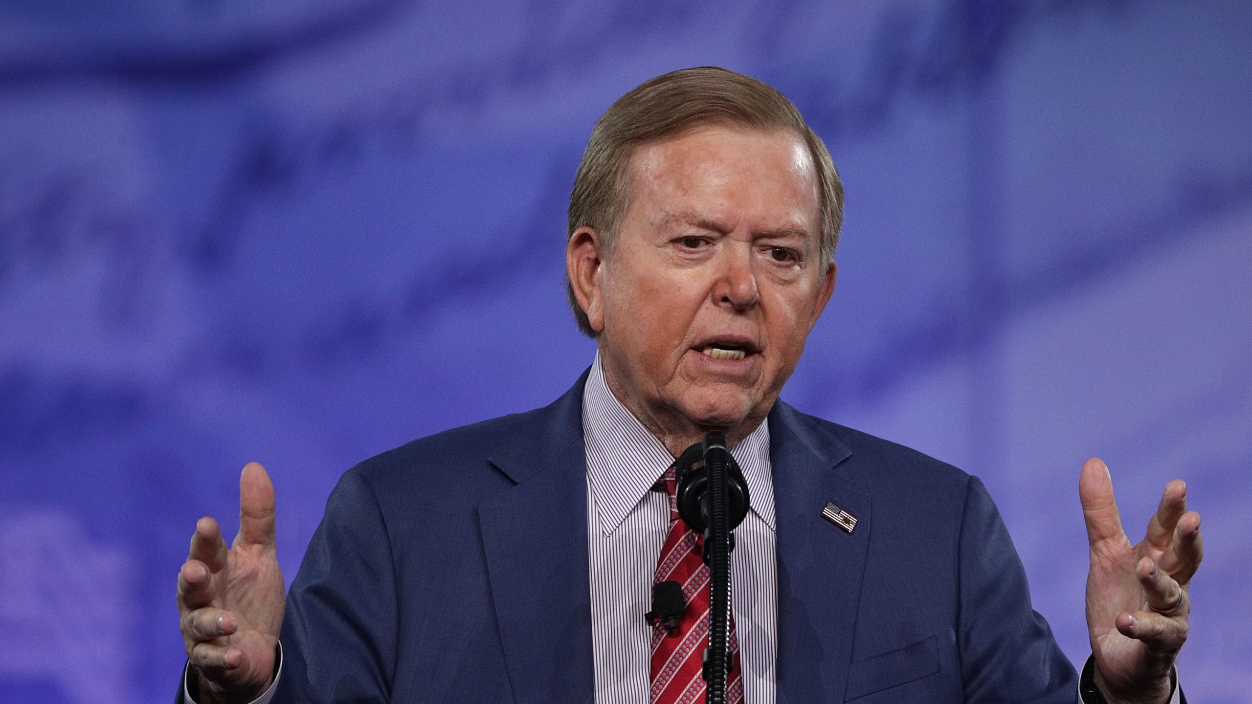 Lou Dobbs of Fox Business Network speaks during the Conservative Political Action Conference at the Gaylord National Resort and Convention Center on Feb. 24, 2017. (Credit: Alex Wong/Getty Images)