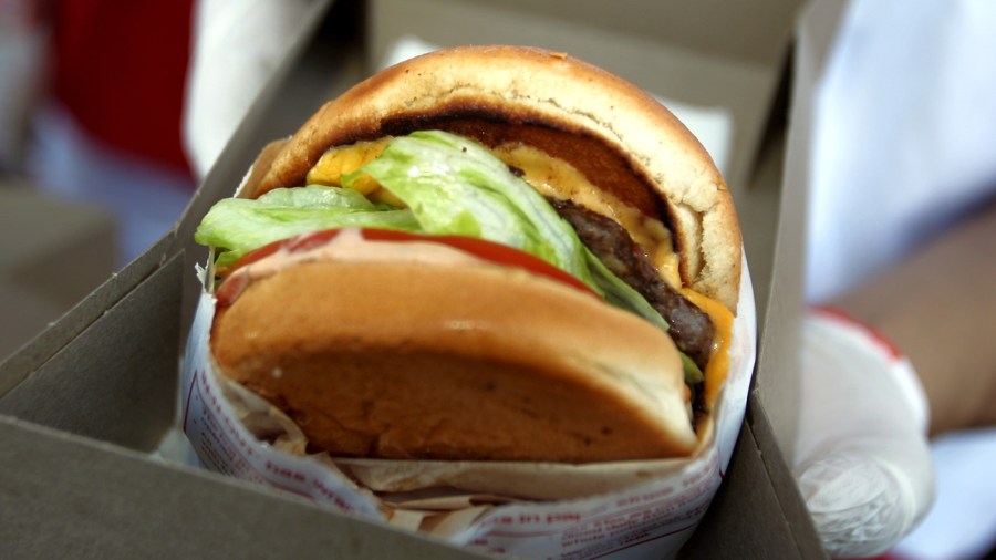 In-N-Out Burgers are served at the John Varvatos 13th Annual Stuart House benefit presented by Chrysler with Kids' Tent by Hasbro Studios at John Varvatos Boutique on April 17, 2016 in West Hollywood. (Credit: Tommaso Boddi/Getty Images for John Varvatos)