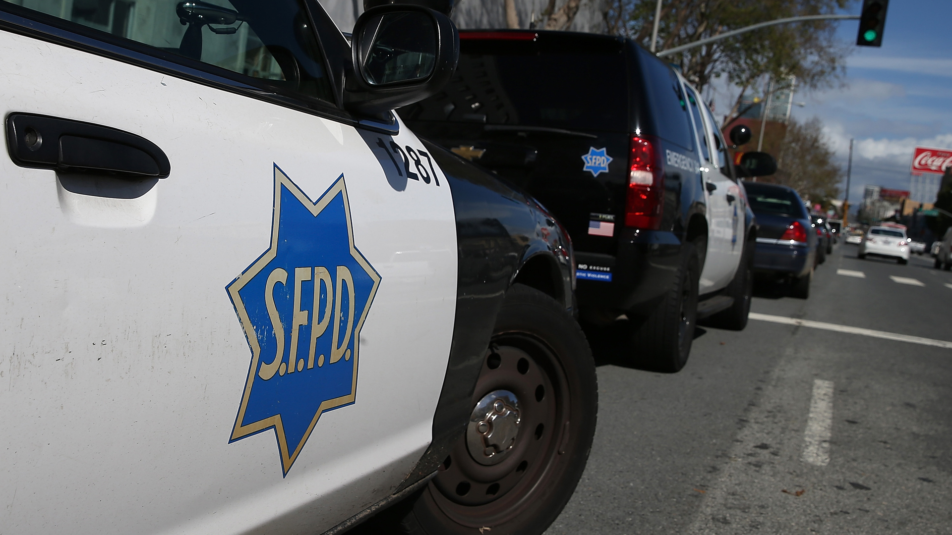 A file photo shows a San Francisco Police Department patrol vehicle. (Credit: Justin Sullivan/Getty Images)