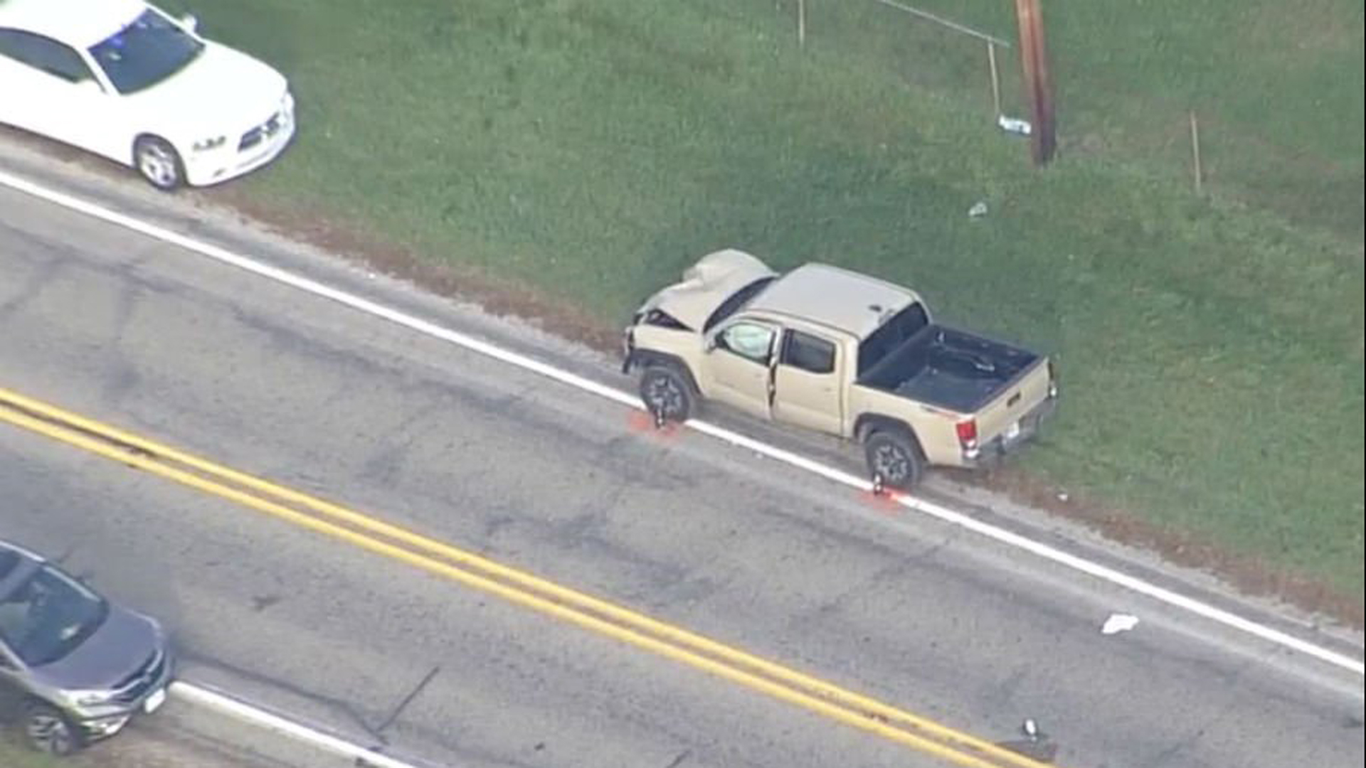 Three children were killed in a crash Tuesday morning while waiting for a school bus in Fulton County, Indiana. (Credit: WRTV via CNN Wire)