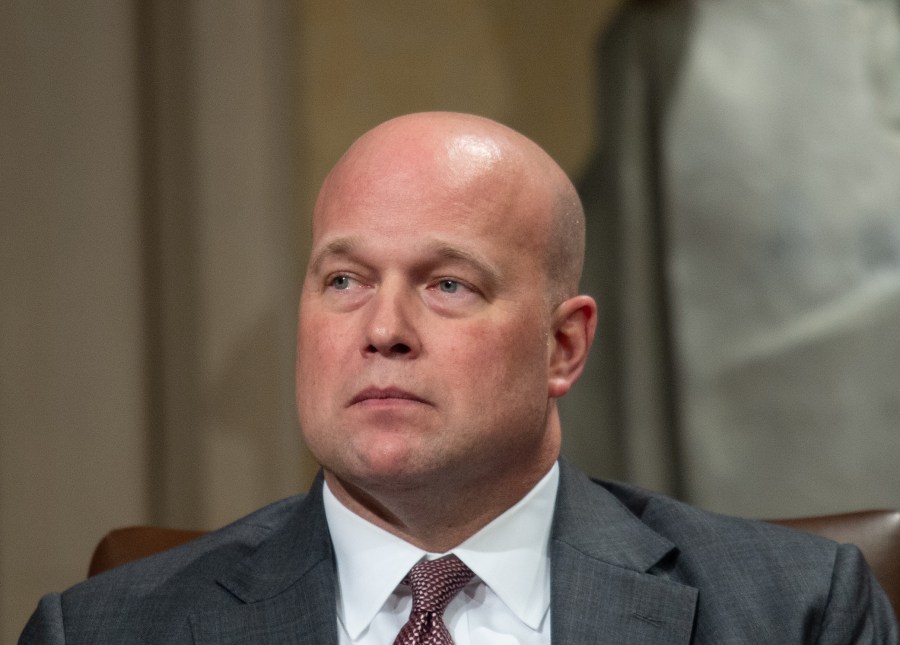 Acting U.S. Attorney General Matthew Whitaker speaks at the annual Veterans Appreciation Day ceremony at the Department of Justice in Washington, D.C, on Nov. 15, 2018. (Credit: NICHOLAS KAMM/AFP/Getty Images)