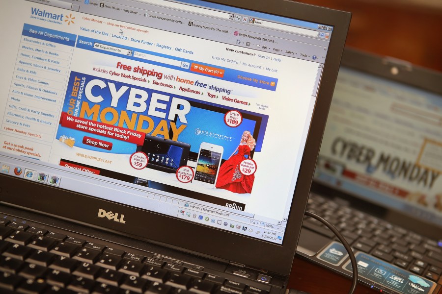 Retailers advertise Cyber Monday deals on their websites on November 26, 2012 in Chicago, Illinois. (Credit: Scott Olson/Getty Images)