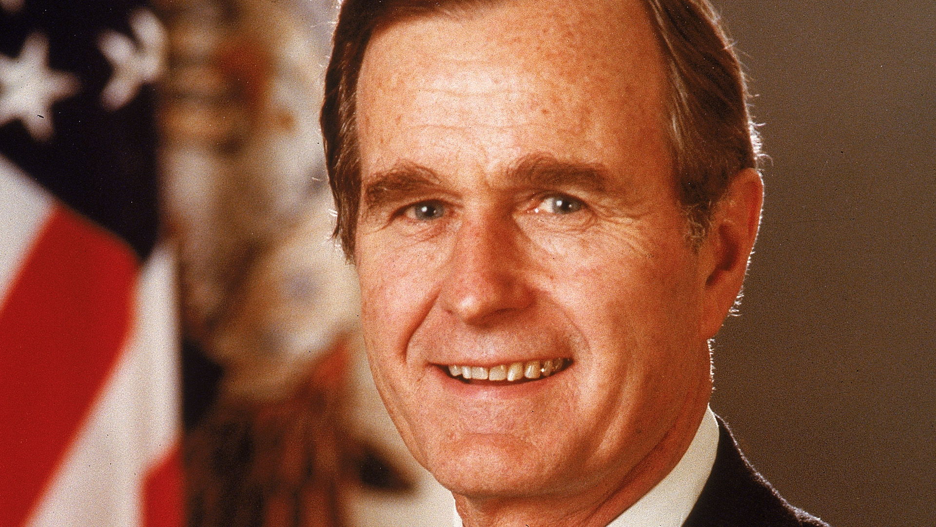 President George H. W. Bush appears in a White House portrait, circa 1989. (Credit: Hulton Archive/Getty Images)