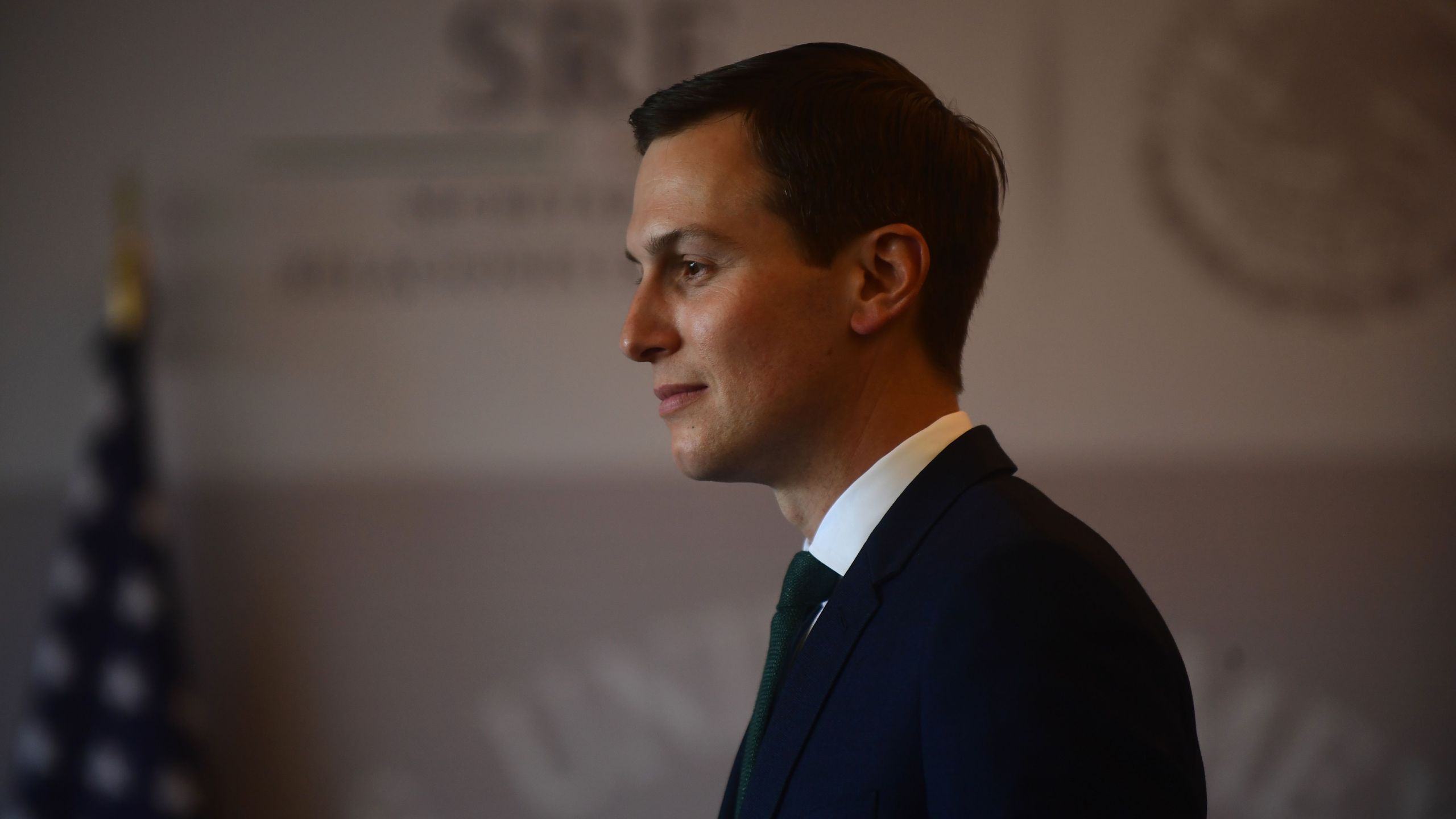 Jared Kushner is pictured at the Foreign Ministry in Mexico City, where he arrived to hold a meeting with Mexico's Foreign Minister Luis Videgaray on July 13, 2018. (Credit: PEDRO PARDO/AFP/Getty Images)