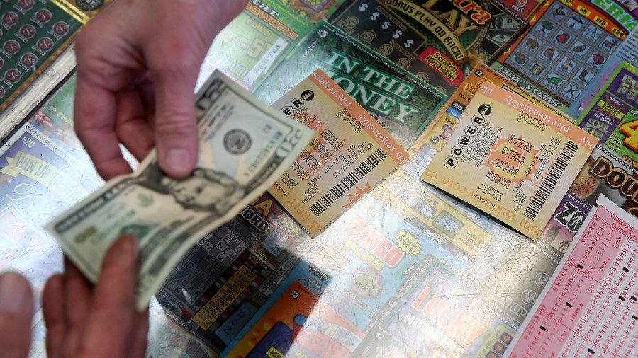 California lottery tickets are seen in a file photo. (Credit: Justin Sullivan/Getty Images)