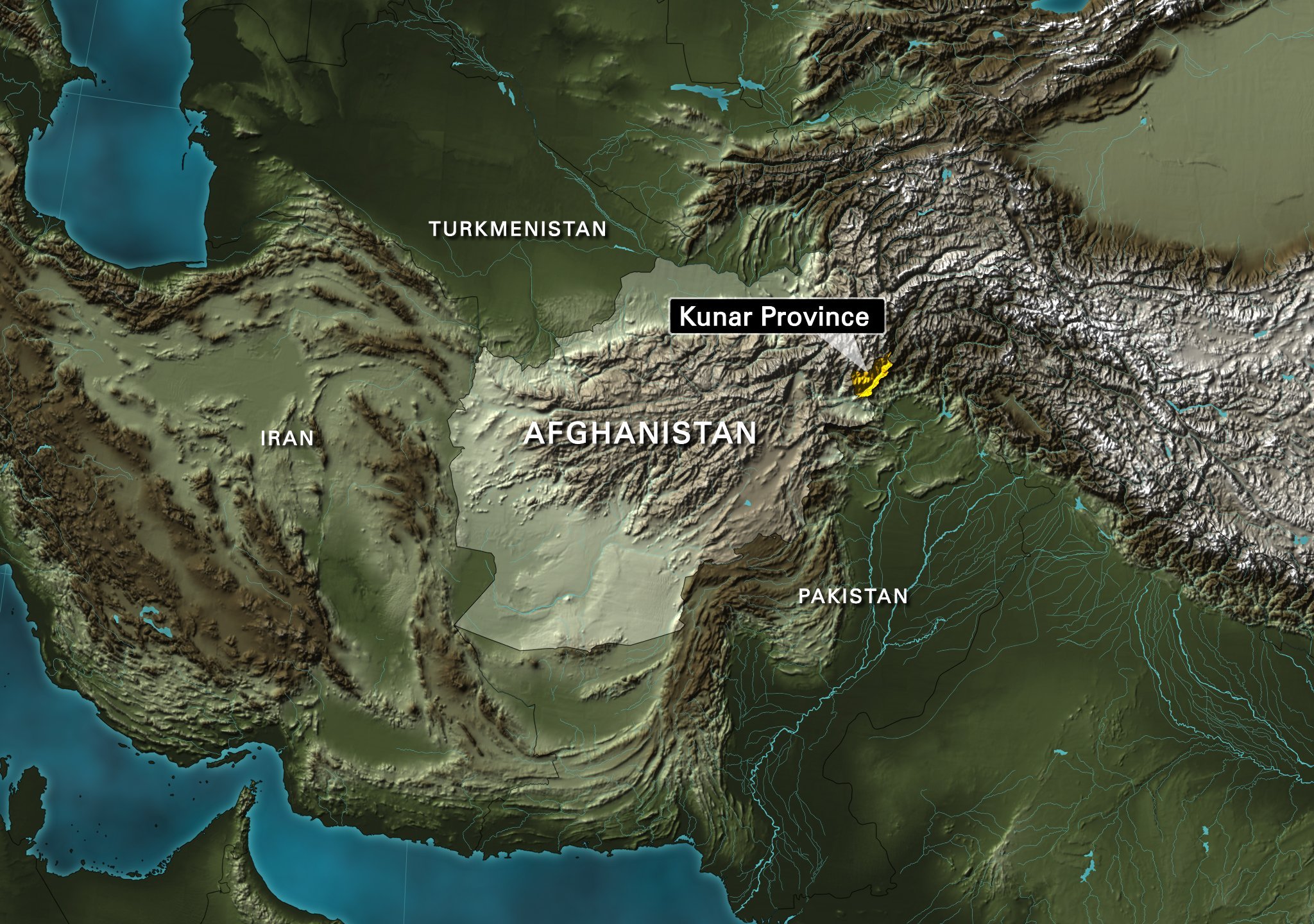 Kunar Province, Afghanistan. Neighboring countries are Pakistan, Iran, and Turkmenistan. (Credit: CNN)