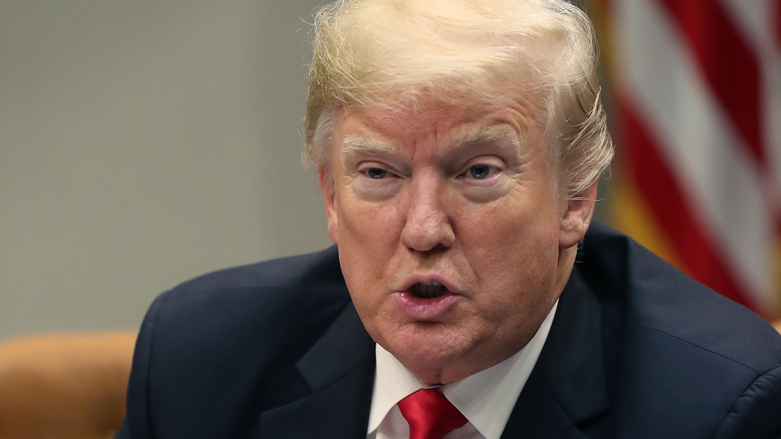 U.S. President Donald Trump leads a roundtable discussion on Dec. 18, 2018. (Credit: Mark Wilson/Getty Images)