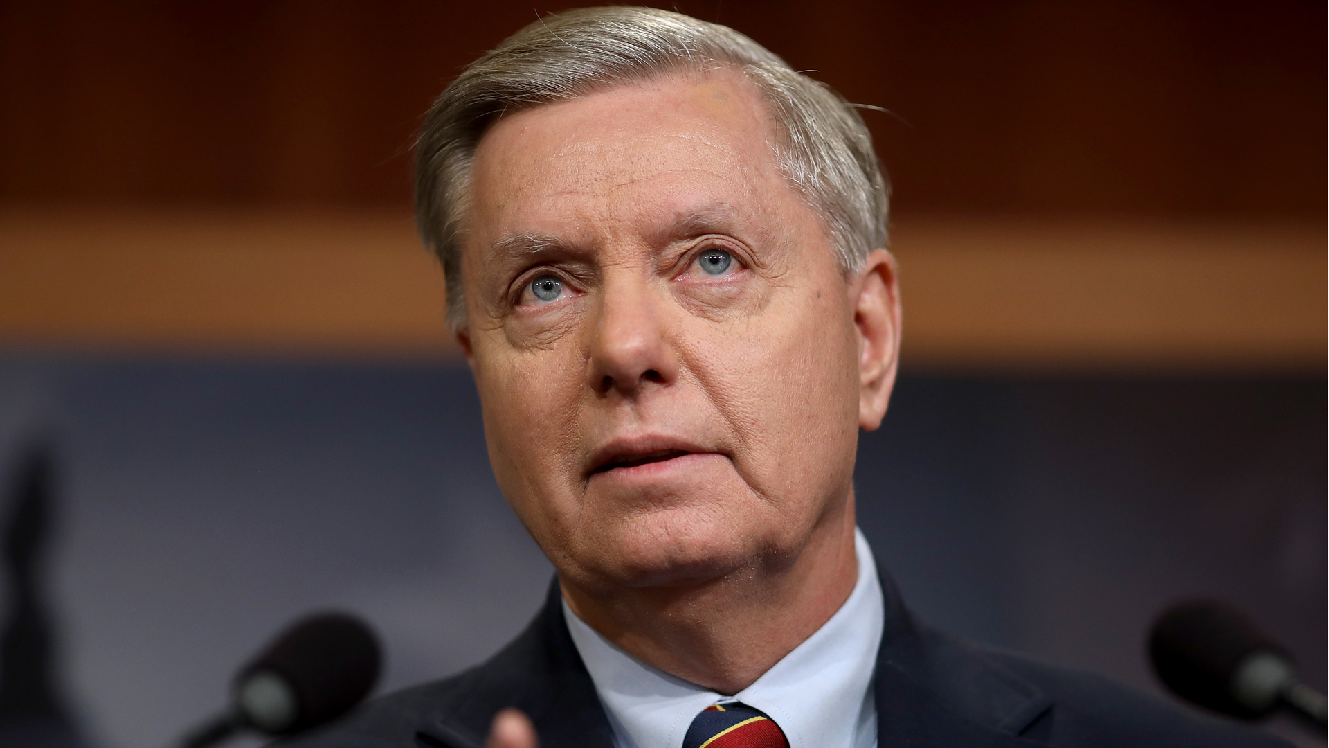 Sen. Lindsey Graham speaks out against Trump's decision to remove U.S. military forces from Syria during a press conference at the U.S. Capitol on Dec. 20, 2018, in Washington, D.C. (Credit: Win McNamee/Getty Images)