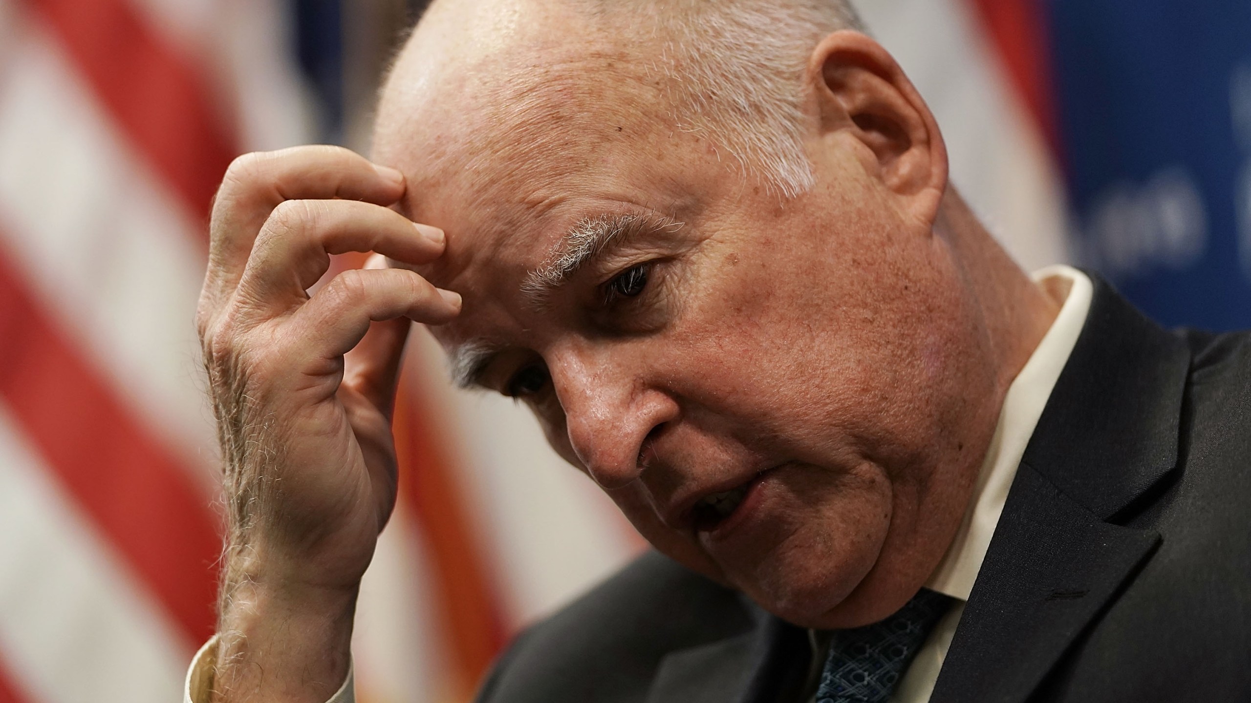 Gov. Jerry Brown speaks during an event at the National Press Club in Washington, DC, April 17, 2018. (Credit: Alex Wong / Getty Images)