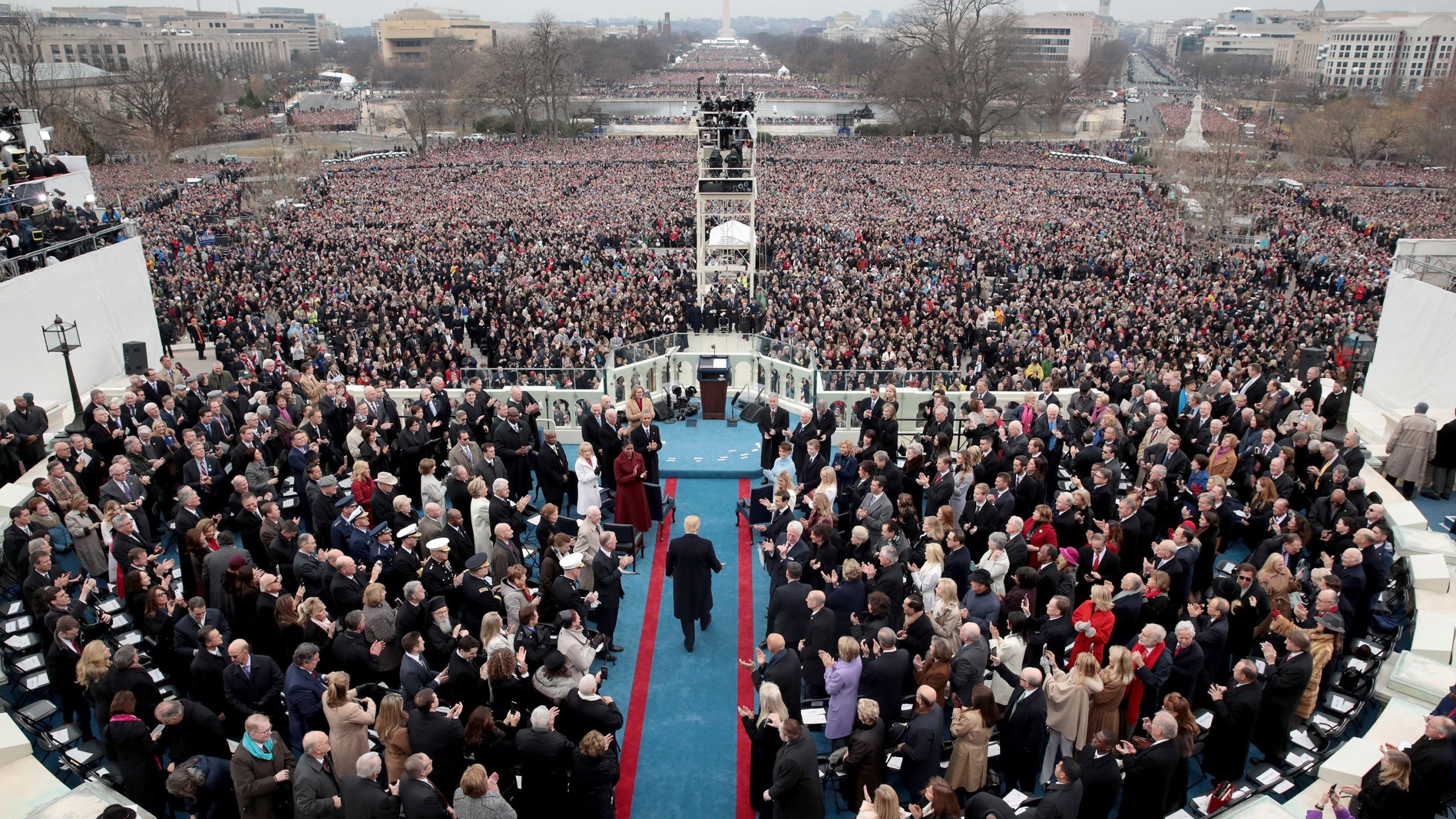 President Donald Trump's 2017 inaugural committee is currently being investigated by federal prosecutors in New York for possible financial abuses related to the more than $100 million in donations raised for the event, The Wall Street Journal reported Thursday. (Credit: Scott Olson/ Getty Images via CNN)