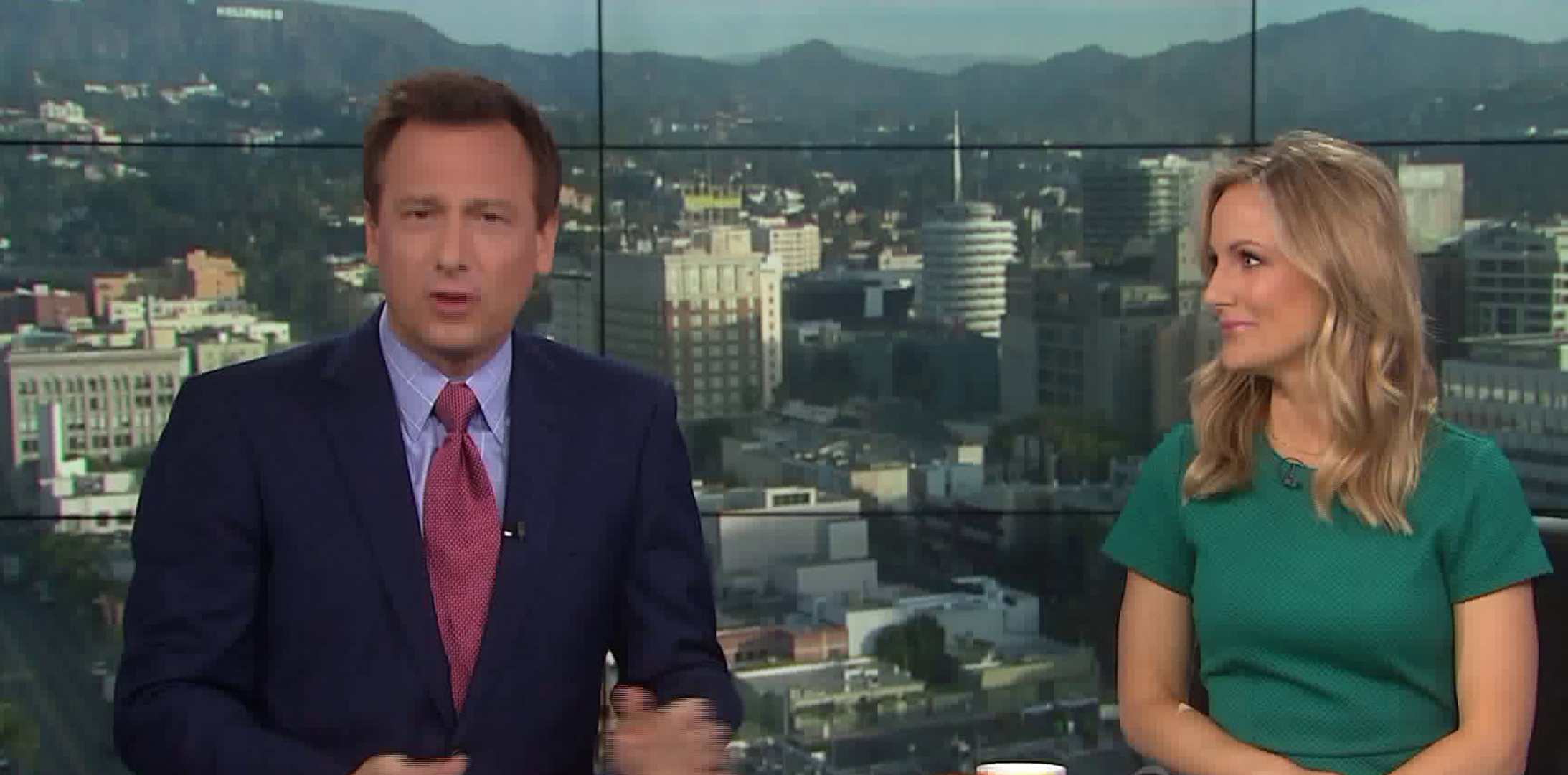 Chris Burrous and Lauren Lyster co-anchor the KTLA 5 Morning News in this undated photo. (Credit; KTLA)