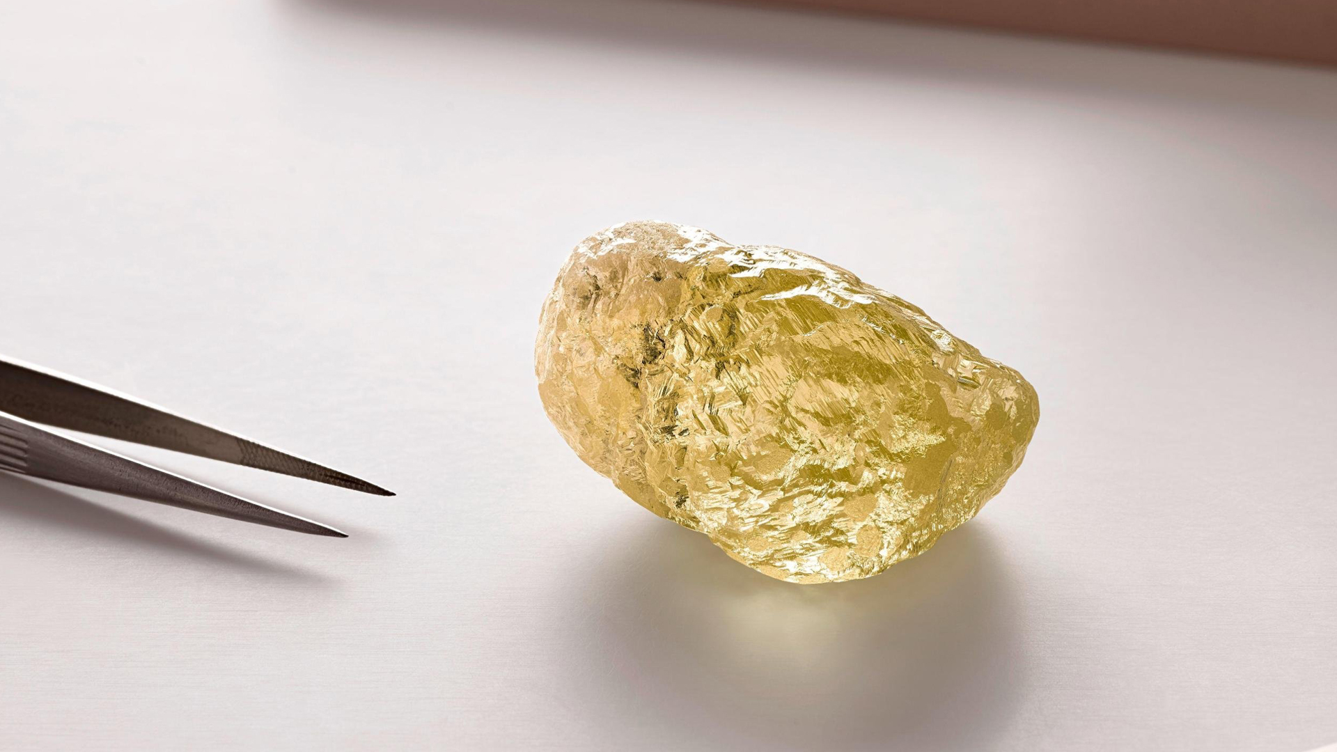 A 552-carat yellow diamond was recently unearthed in Canada, believed to be the largest ever found in North America. (Credit: Dominion Diamond Mines via CNN)