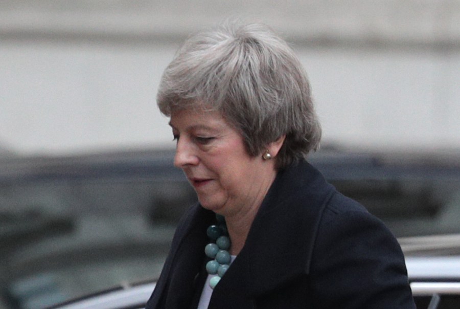 Prime Minister Theresa May arrives back in Downing Street on Dec. 10, 2018 in London, England. (Credit: Dan Kitwood/Getty Images)