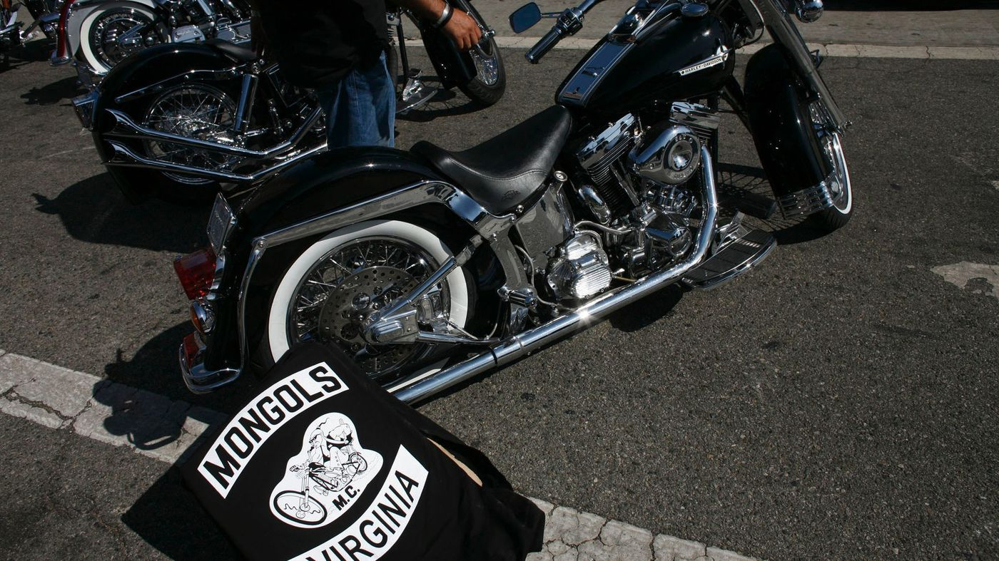 An undated photo shows the Mongols biker gang insignia. (Credit: Michael Robinson Chavez/Los Angeles Times)