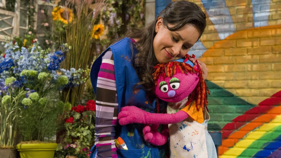 For the first time, a resident of "Sesame Street" is experiencing homelessness -- and the hope is that her story can help sweep the clouds away for the growing number of young children in the United States without homes to call their own. (Credit: Richard Termine/Sesame Workshop)