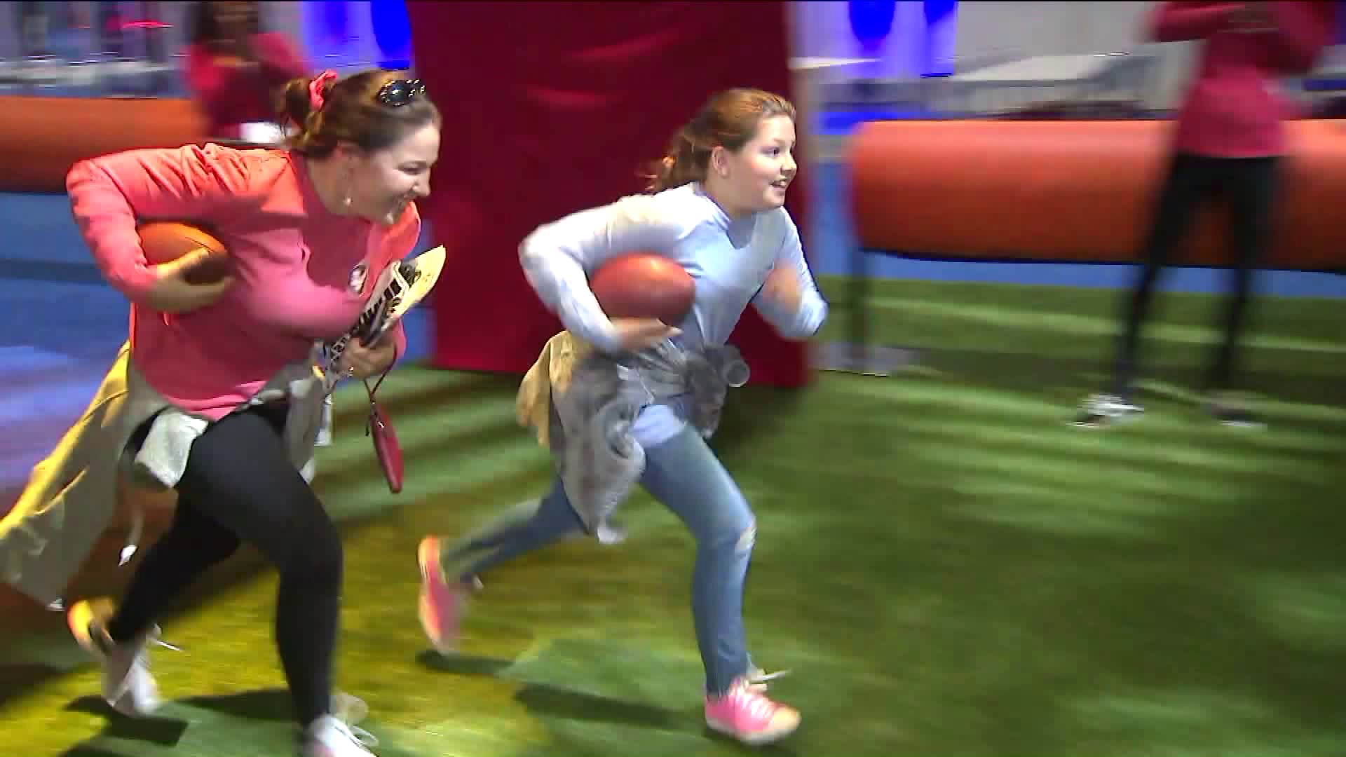 Fans take part in "The Super Bowl Experience" in Atlanta on Jan. 29, 2019.