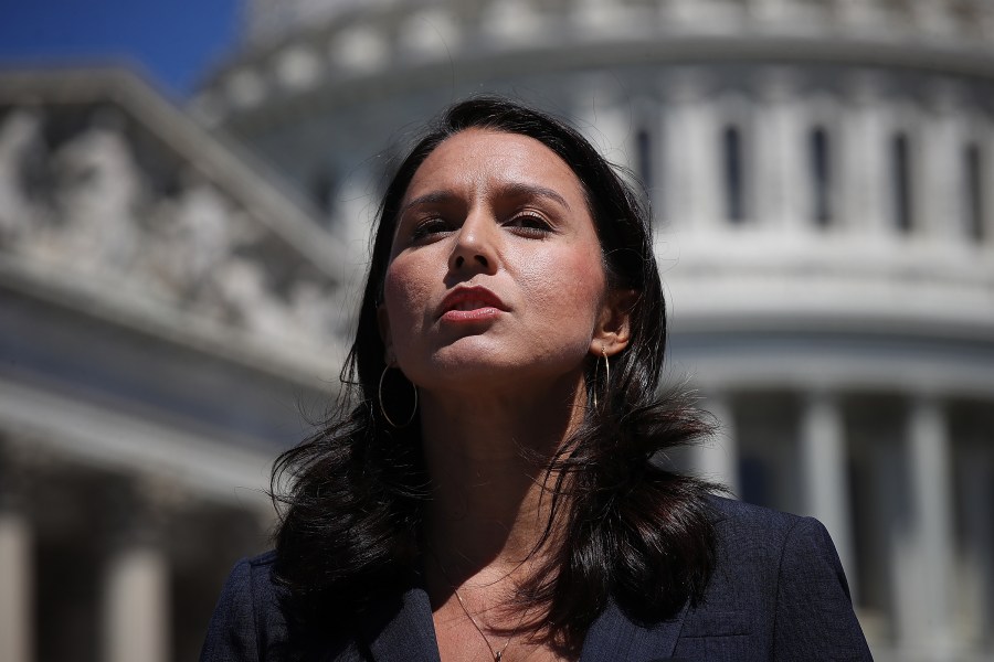 Rep. Tulsi Gabbard (D-HI) speaks at a press conference on House Resolution 922 outside the U.S. Capitol July 18, 2018 in Washington, DC. (Credit: Win McNamee/Getty Images)