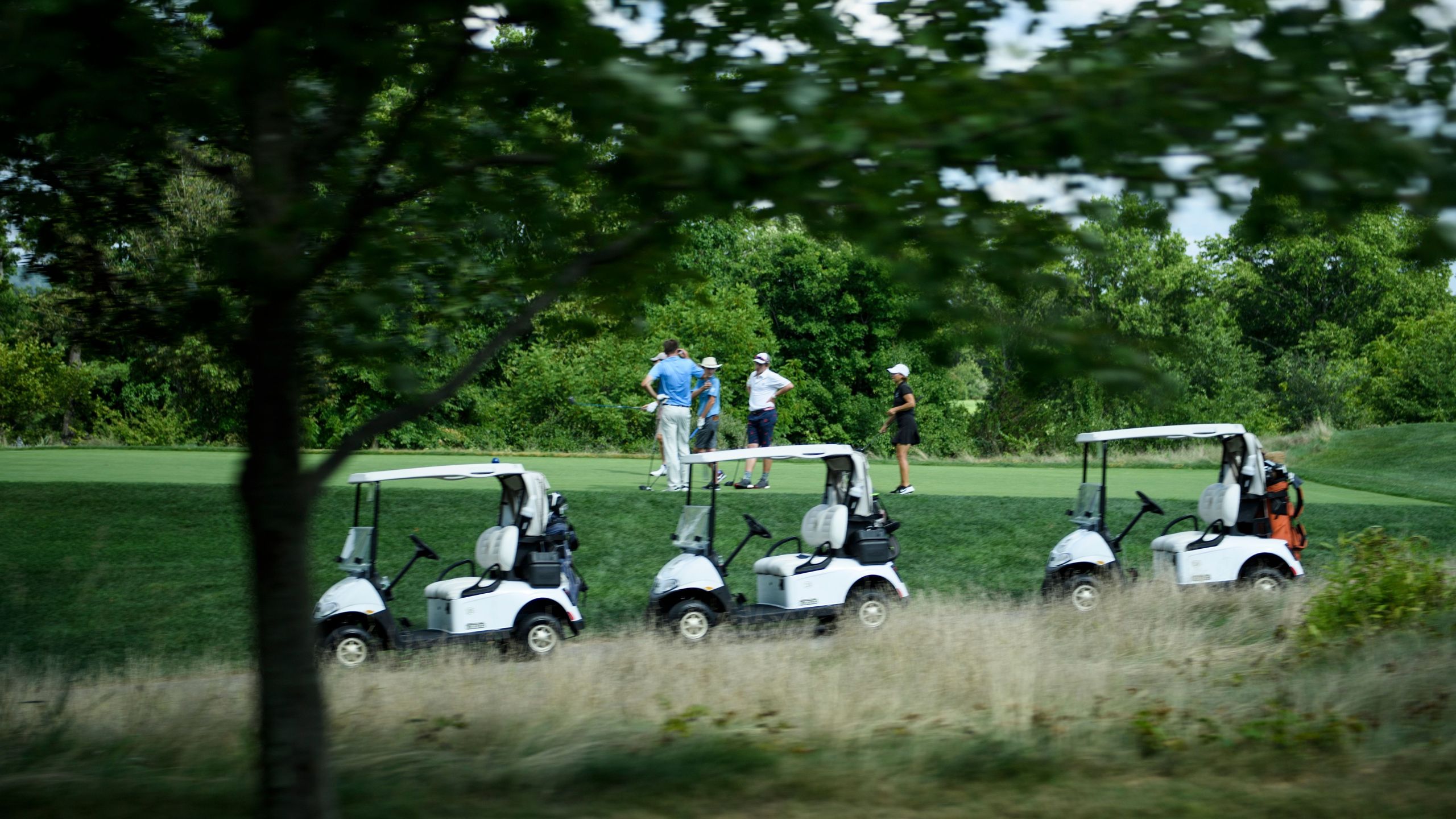 People play golf at the Trump National Golf Club in Bedminster, New Jersey on Aug. 9, 2018. (Credit: Brendan Smialowski/AFP/Getty Images)