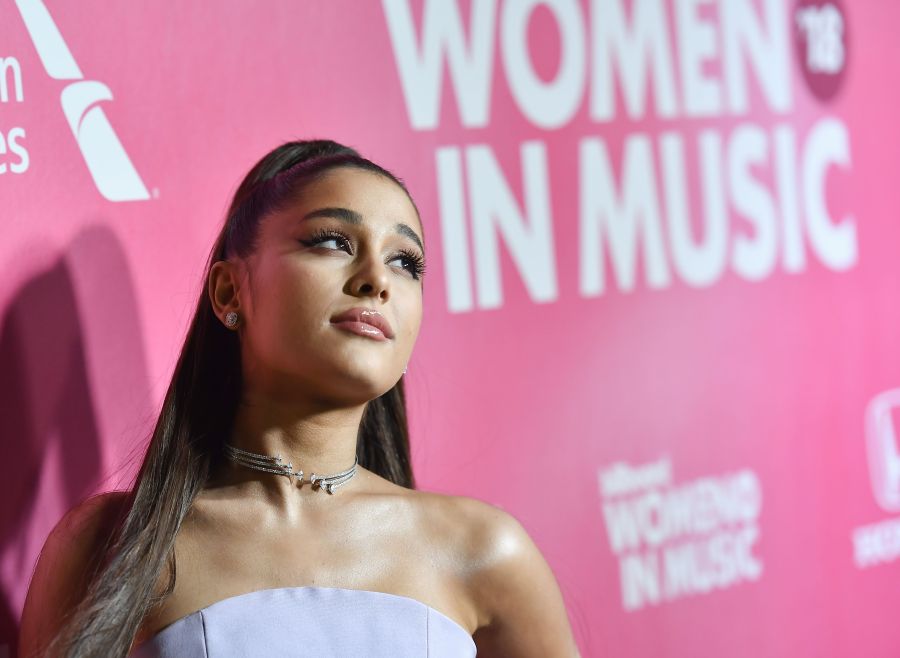 US singer/songwriter Ariana Grande attends Billboard's 13th Annual Women In Music event at Pier 36 in New York City on on December 6, 2018. (Credit: ANGELA WEISS/AFP/Getty Images)