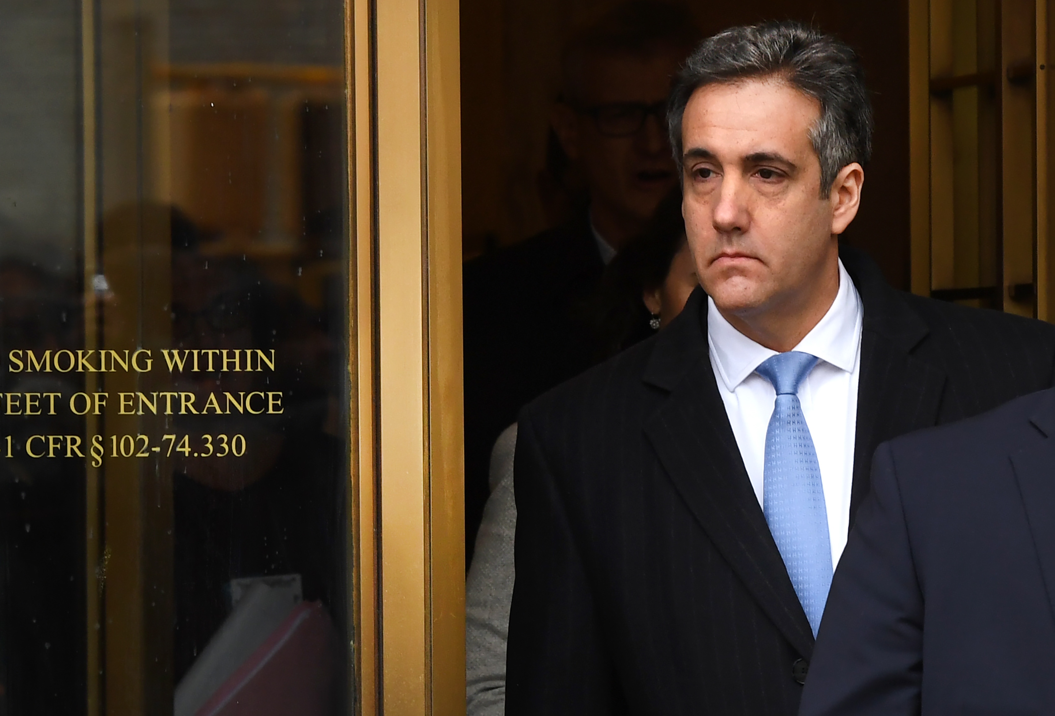 President Donald Trump's former attorney Michael Cohen leaves federal court in New York on Dec. 12, 2018 after being sentenced for tax evasion, making false statements to a financial institution, illegal campaign contributions and making false statements to Congress. (Credit: Timothy A. Clary / AFP / Getty Images)