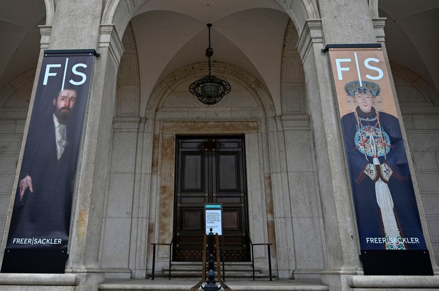 A sign is posted at the entrance of Arthur M. Sackler Gallery, stating that all Smithsonian Museums are closed due to the partial shutdown of the US government on January 2, 2019 in Washington, DC. (Credit: ANDREW CABALLERO-REYNOLDS/AFP/Getty Images)