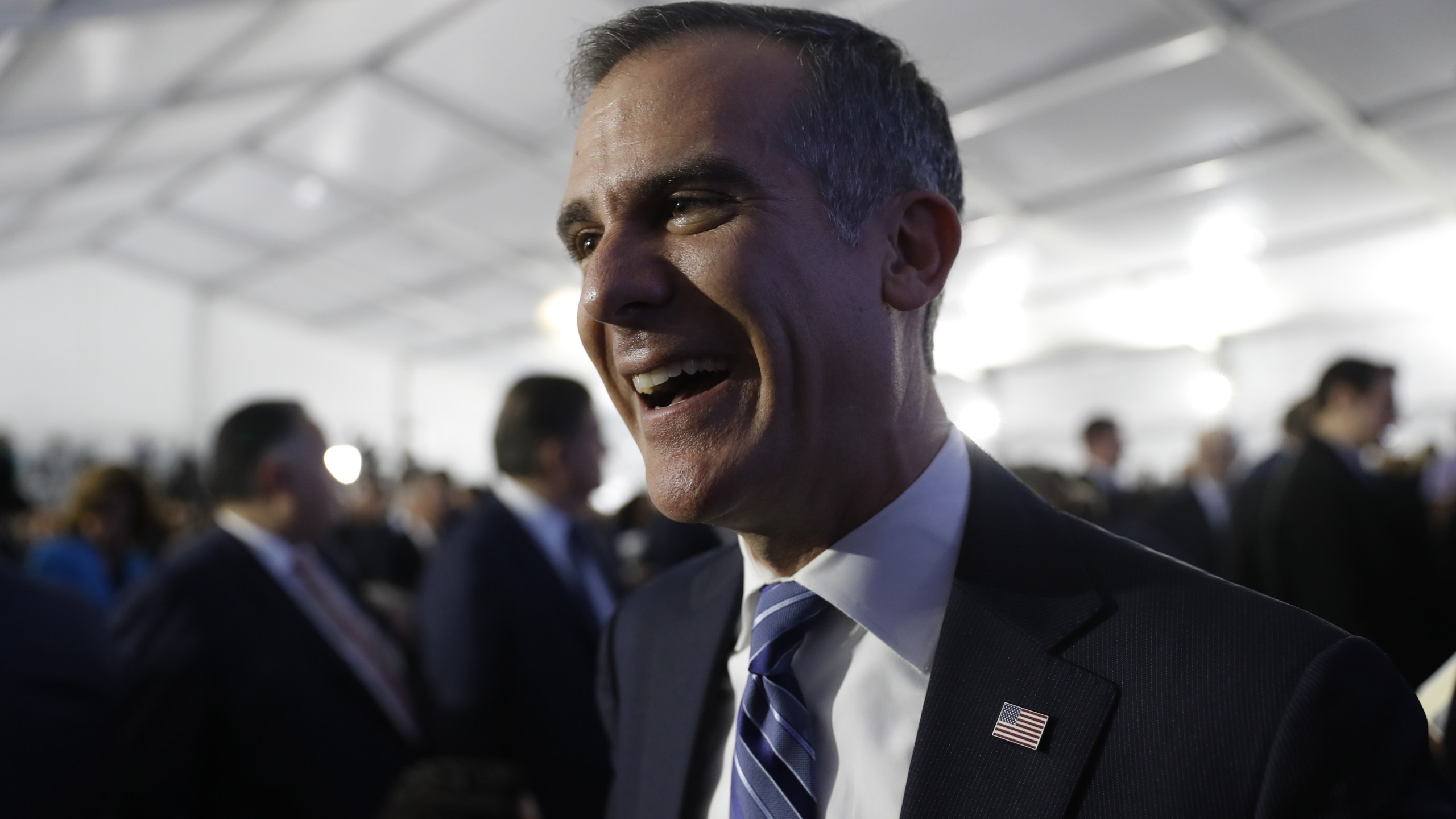 Los Angeles Mayor Eric Garcetti is seen during the inauguration of Gavin Newsom as governor of California on Jan. 7, 2019 in Sacramento. (Credit: Stephen Lam/Getty Images)