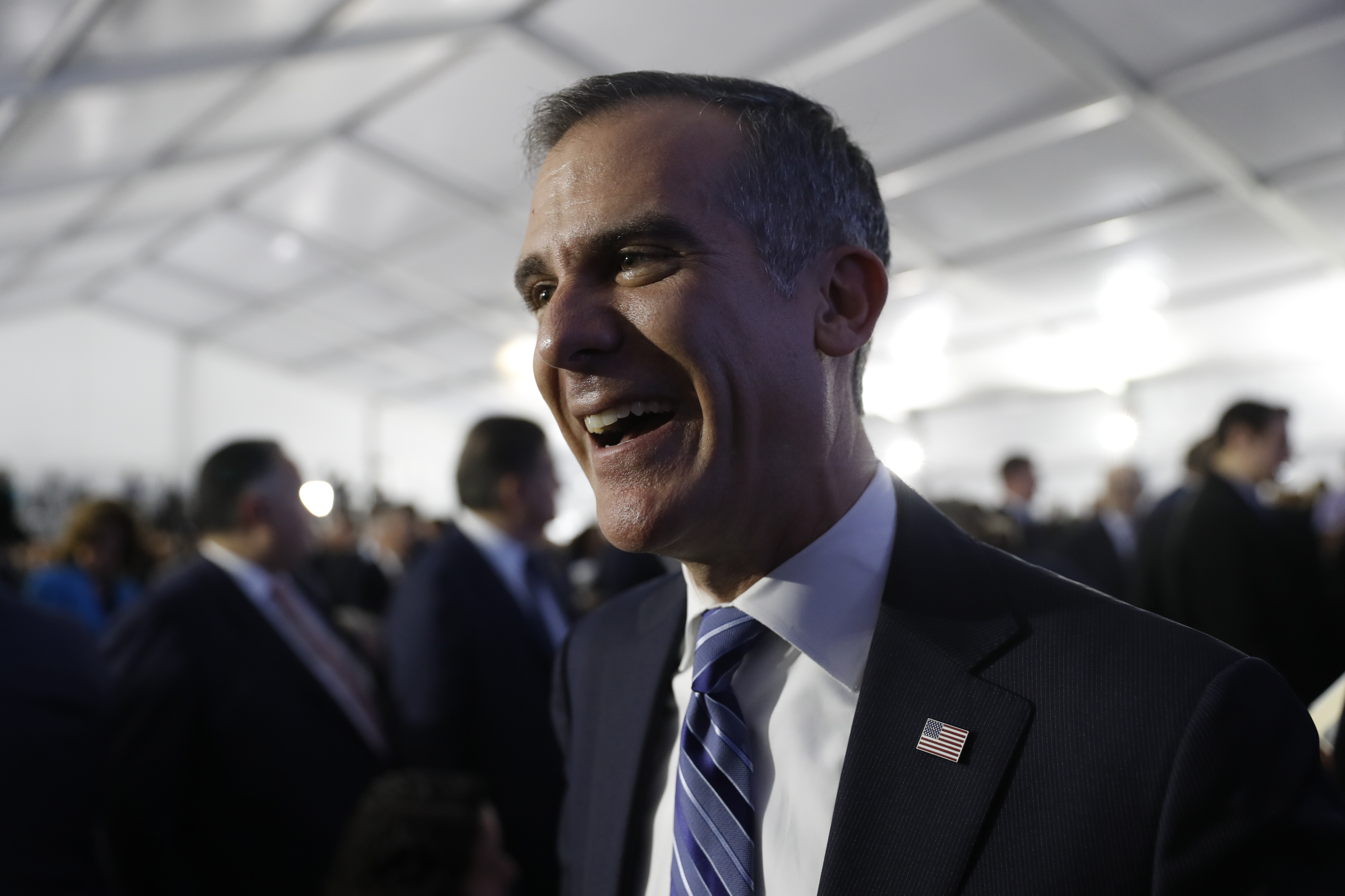 Los Angeles Mayor Eric Garcetti is seen during the inauguration of Gavin Newsom as governor of California on Jan. 7, 2019 in Sacramento. (Credit: Stephen Lam/Getty Images)