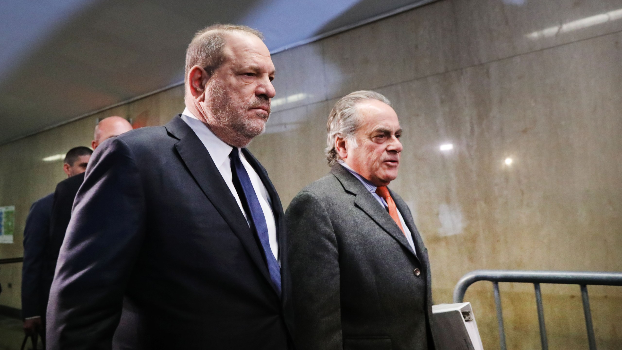 Harvey Weinstein (L) arrives with his lawyer Benjamin Brafman for a court hearing at New York Criminal Court,on December 20, 2018 in New York City. (Credit: Spencer Platt/Getty Images)