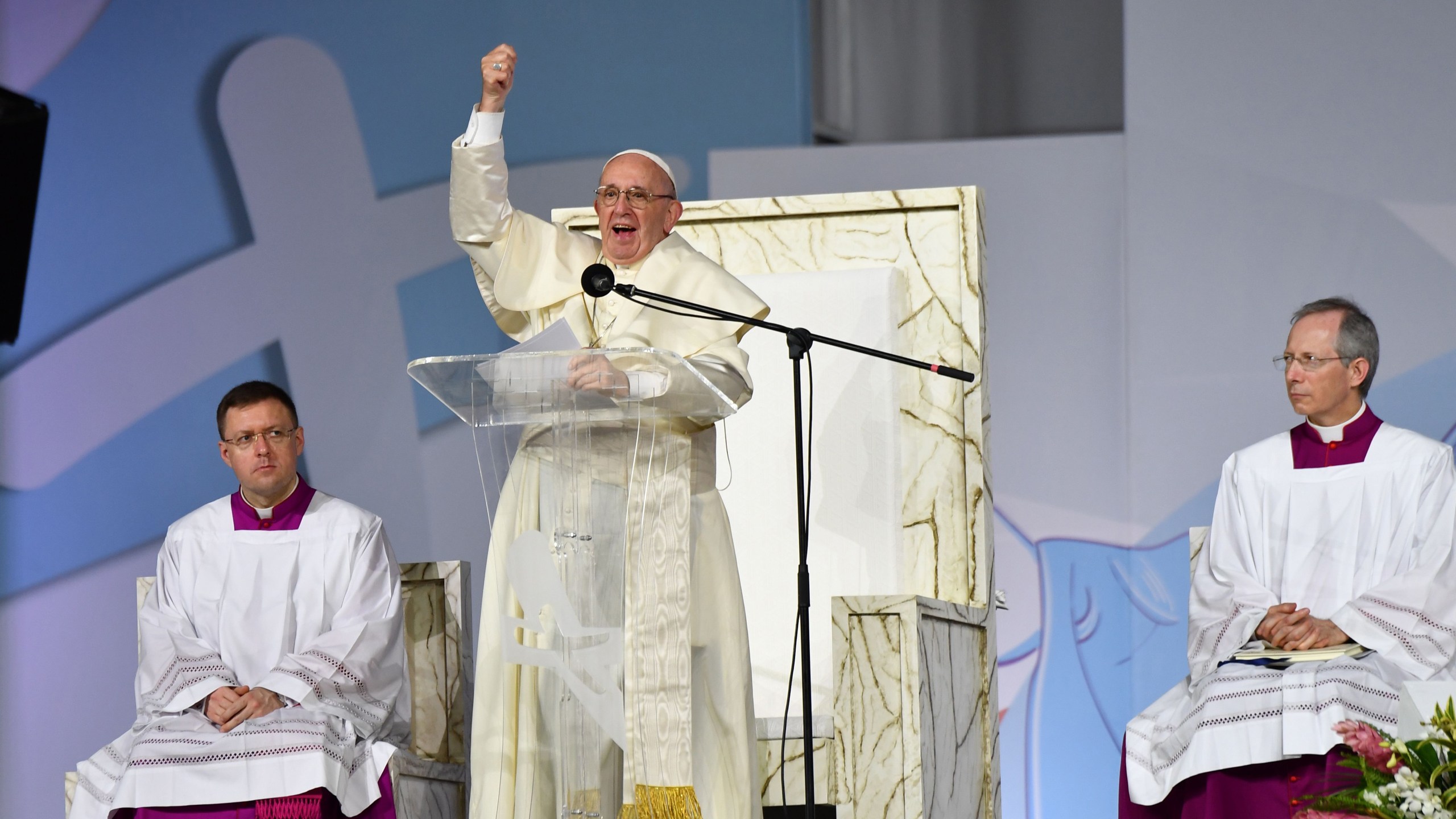 Pope Francis presides over an evening vigil with young people at the Campo San Juan Pablo II in Panama City, on Jan. 26, 2019.(Credit: Alberto Pizzoli/AFP/Getty Images)