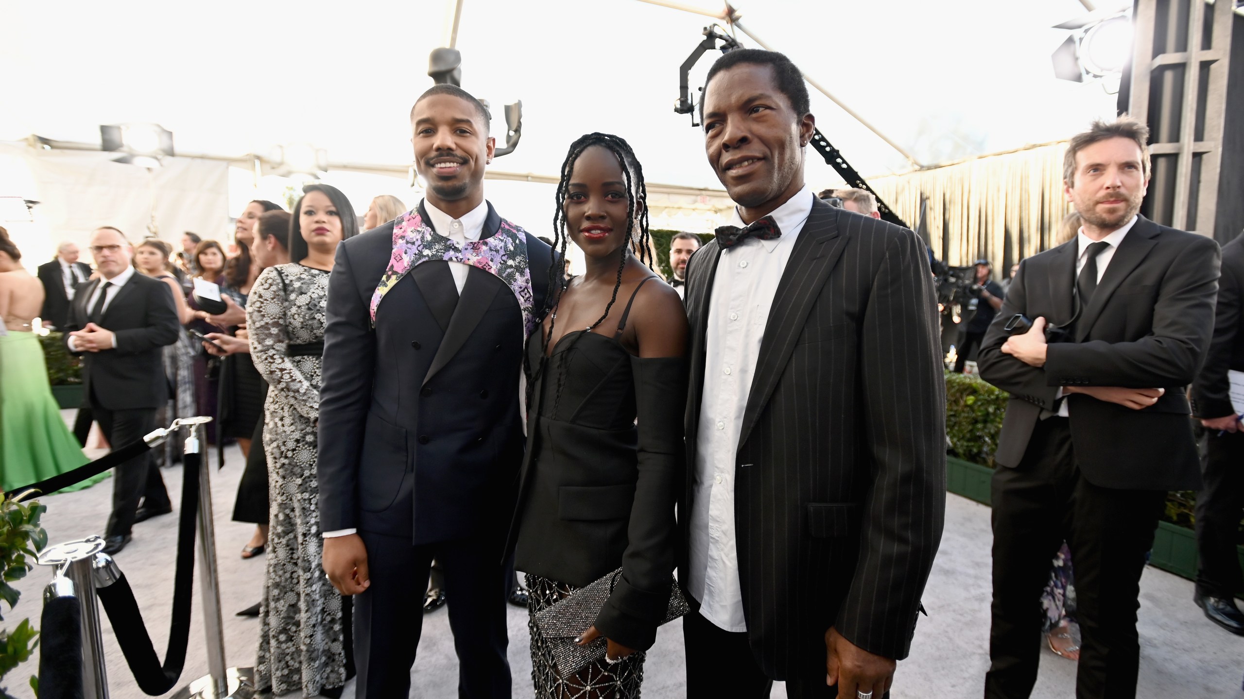 Michael B. Jordan, Lupita Nyong'o and Isaach de Bankolé attend the 25th Annual Screen Actors Guild Awards at The Shrine Auditorium on Jan. 27, 2019 in Los Angeles. (Credit: Mike Coppola/Getty Images for Turner)