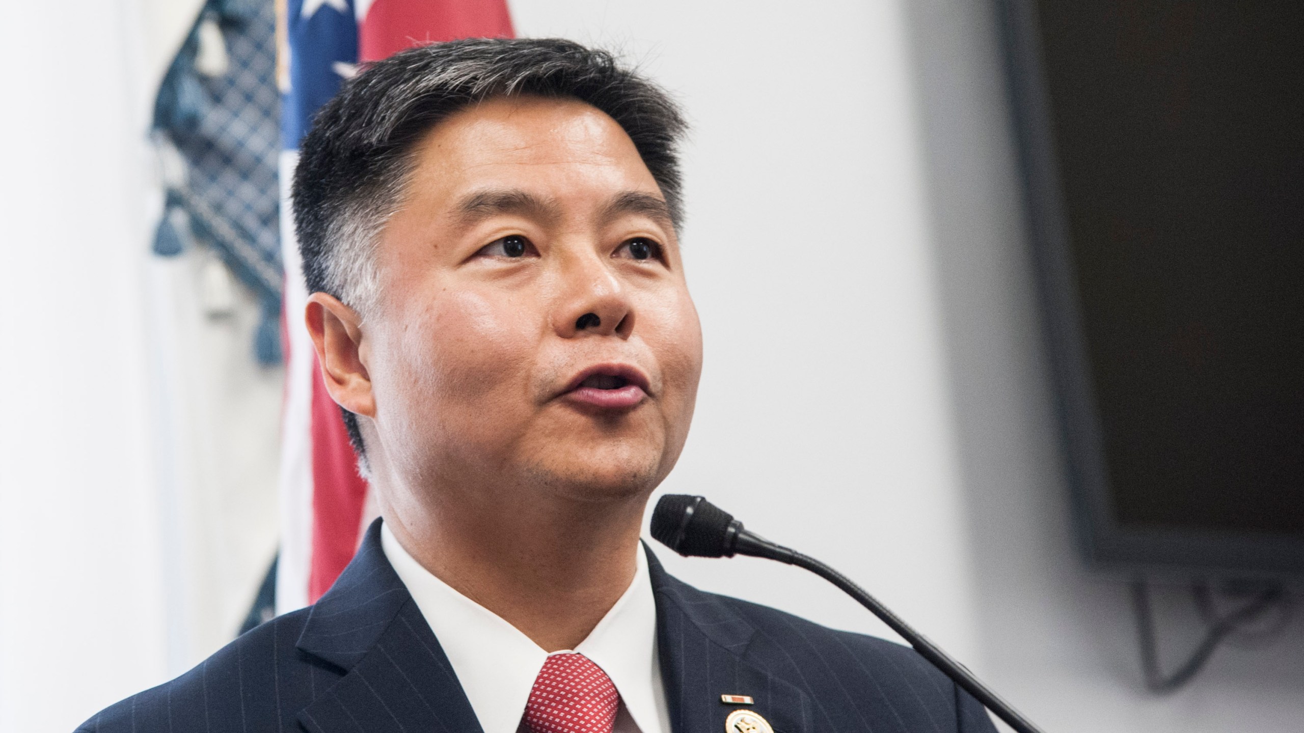 Representative Ted Lieu(D-CA) speaks during a Capitol Hill briefing to discuss "the silent suffering of American children and their left-behind parents who are victims of international parental child abduction" in the Cannon House Office Building on June 25, 2015 in Washington DC. (Credit: Kris Connor/ Getty Images)