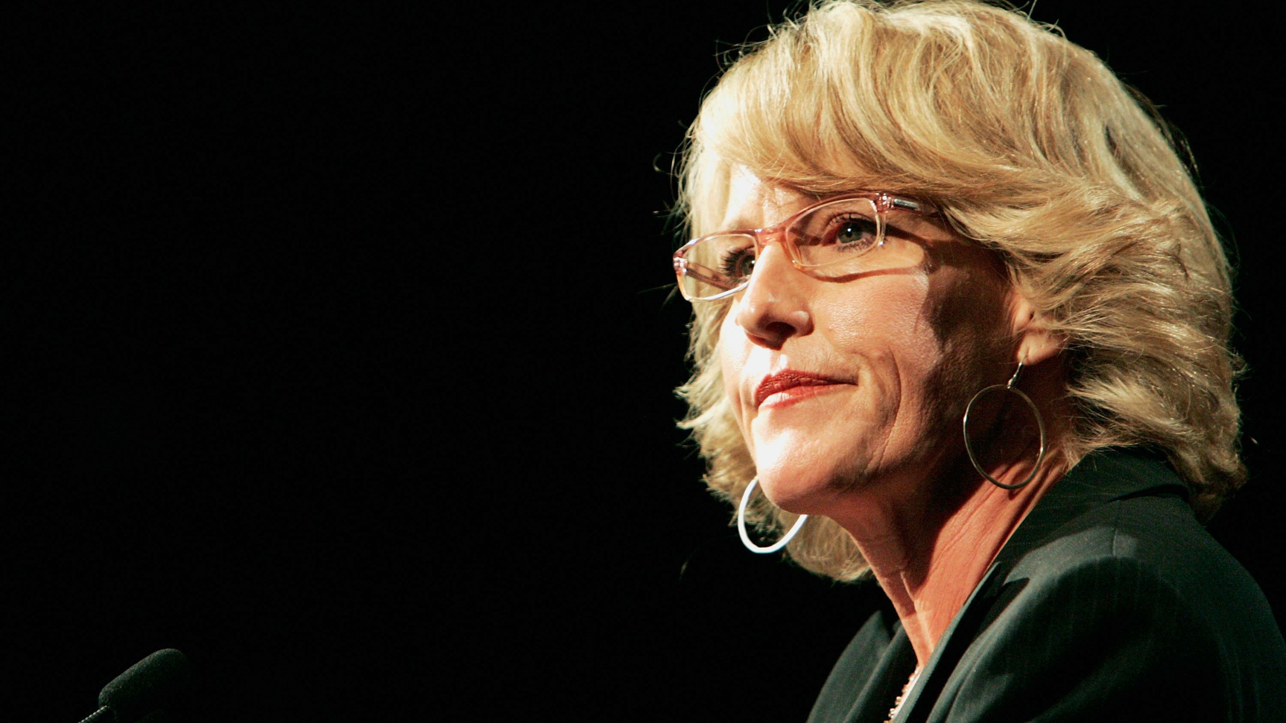 Environmental activist Erin Brockovich attends the Climate Change Coalition dinner in support of candidate Patrice Newell ahead of the State Election, at the Sydney Convention & Exhibition Centre on March 7, 2007, in Sydney, Australia. (Credit: Lisa Maree Williams/Getty Images)