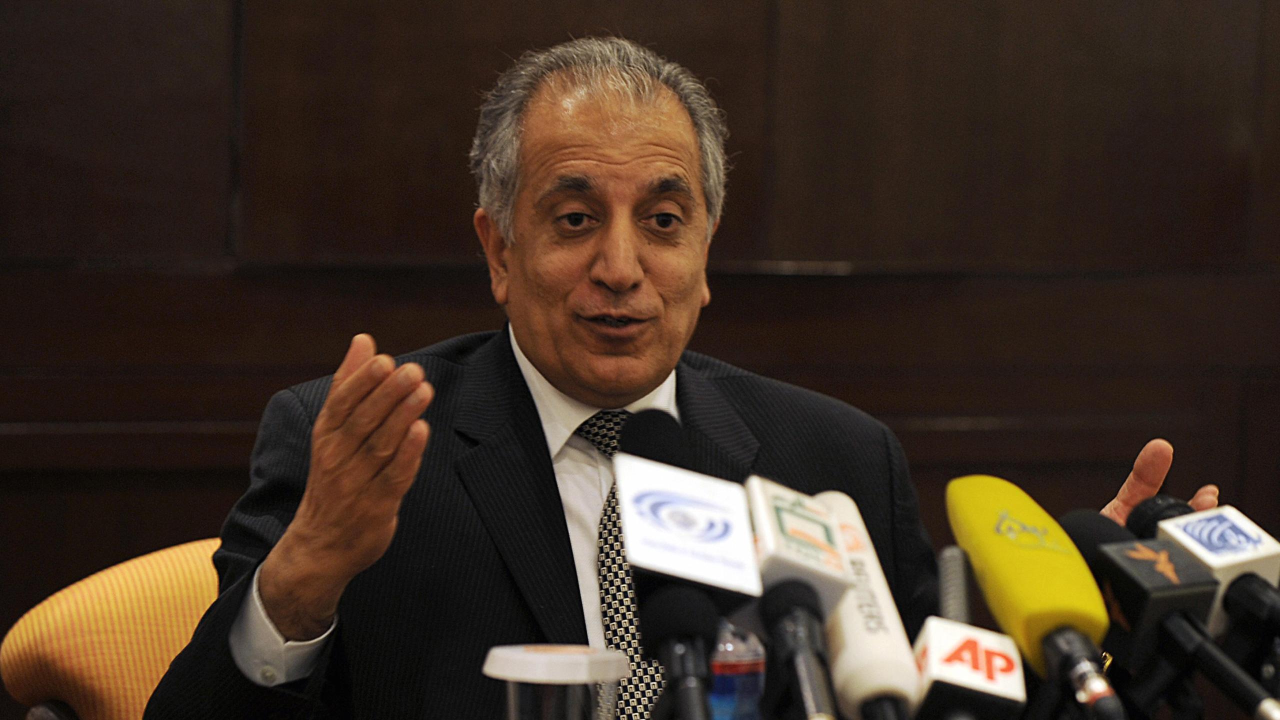 Zalmay Khalilzad at a press conference in Kabul on March 12, 2009. (Credit: Massoud Hossani/AFP/Getty Images)