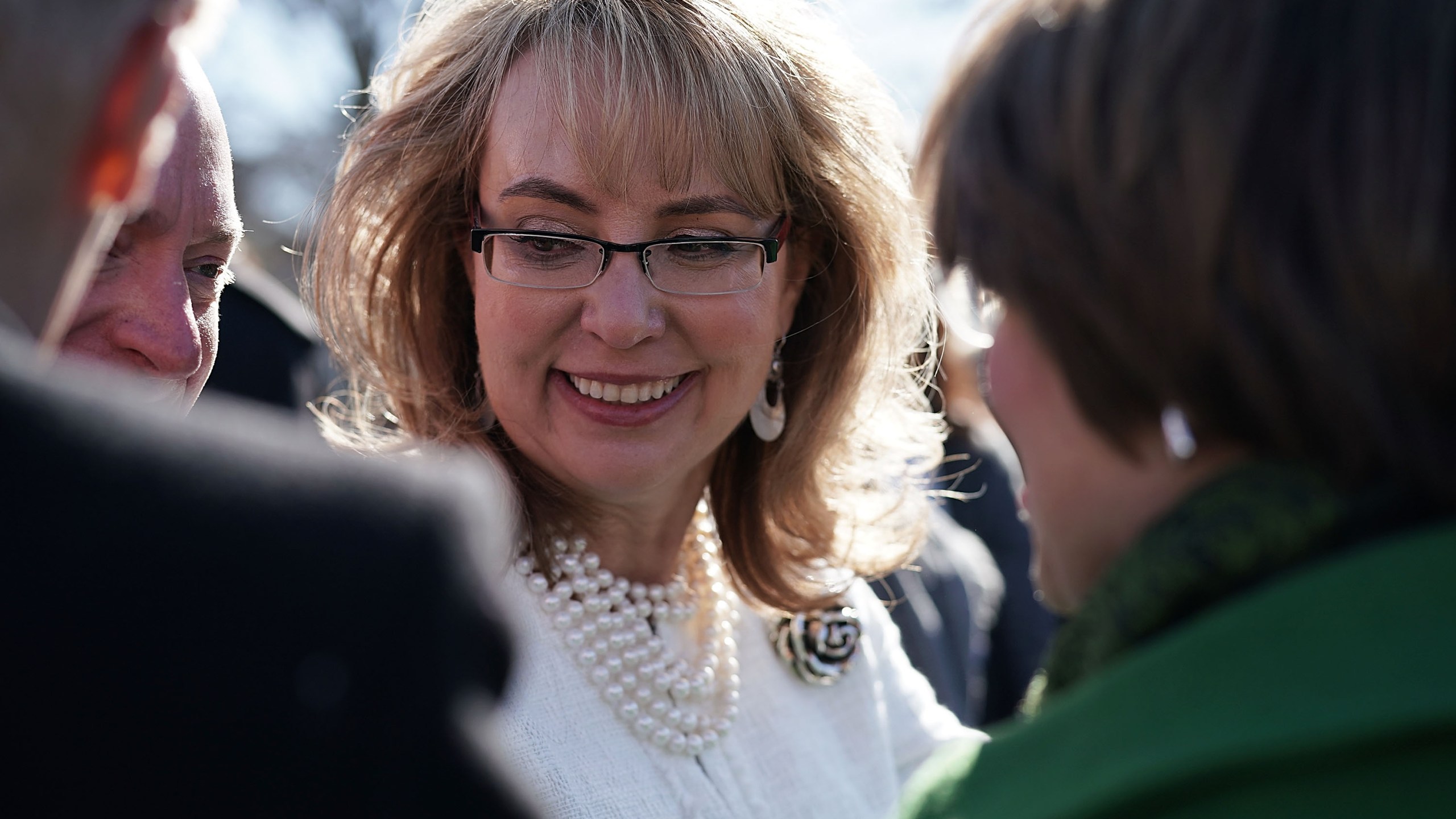 Former U.S. Rep. Gabrielle Giffords (D-AZ) participates in a news conference on gun control in Washington, D.C. on March 23, 2018. (Credit: Alex Wong/Getty Images)