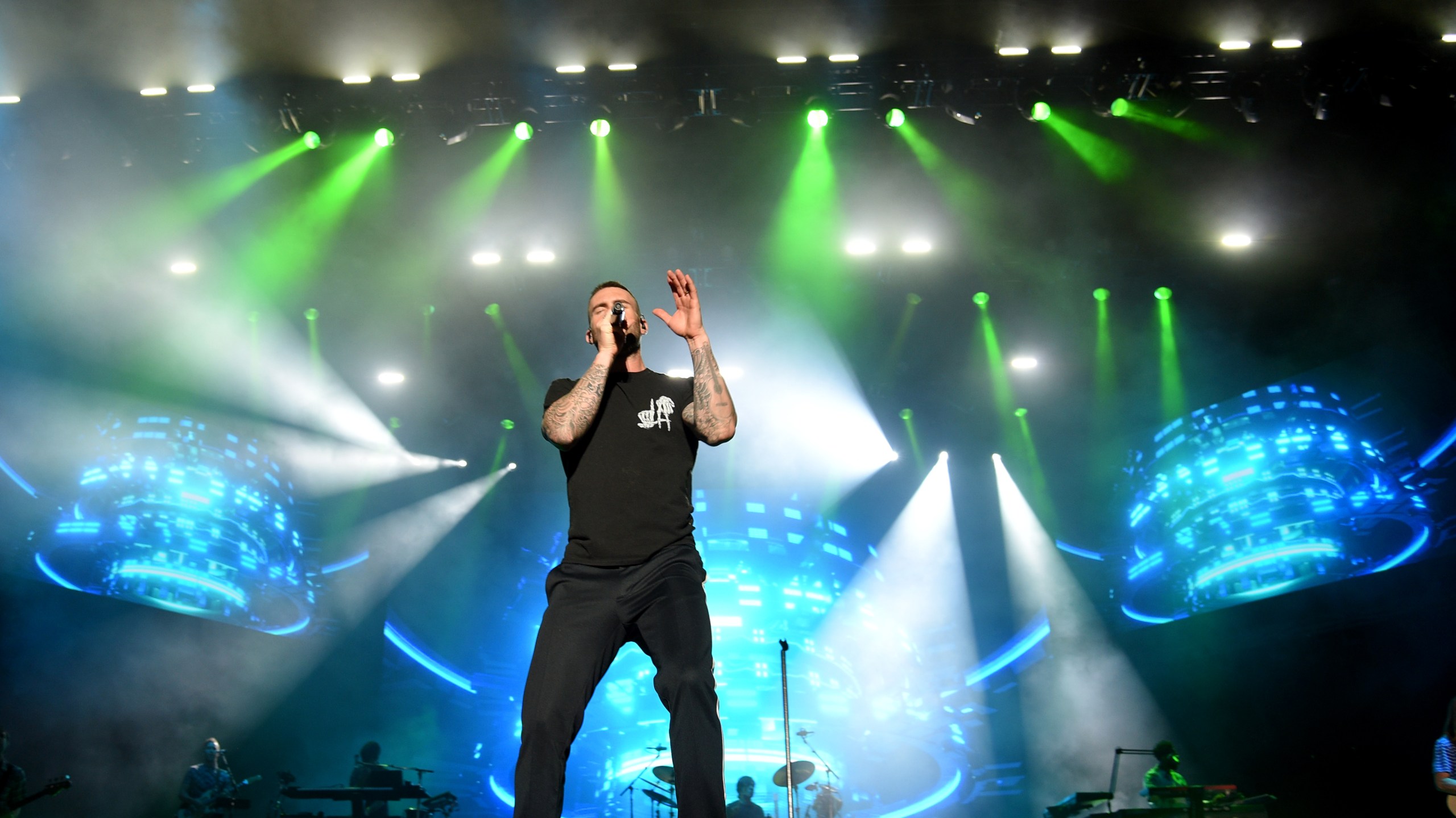 Adam Levine of Maroon 5 performs during the Capital One JamFest onstage at the NCAA March Madness Music Festival at Hemisfair on April 1, 2018 in San Antonio, Texas. (Credit: Michael Loccisano/Getty Images for Turner)